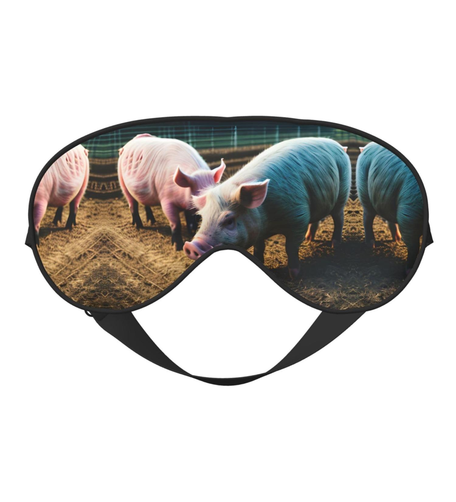 Shop Pigs in Farm Print Unisex Sleeping Eye Mask | Soft Comfortable & Light-Blocking for Relaxation - Buy Online on GoSupps.com