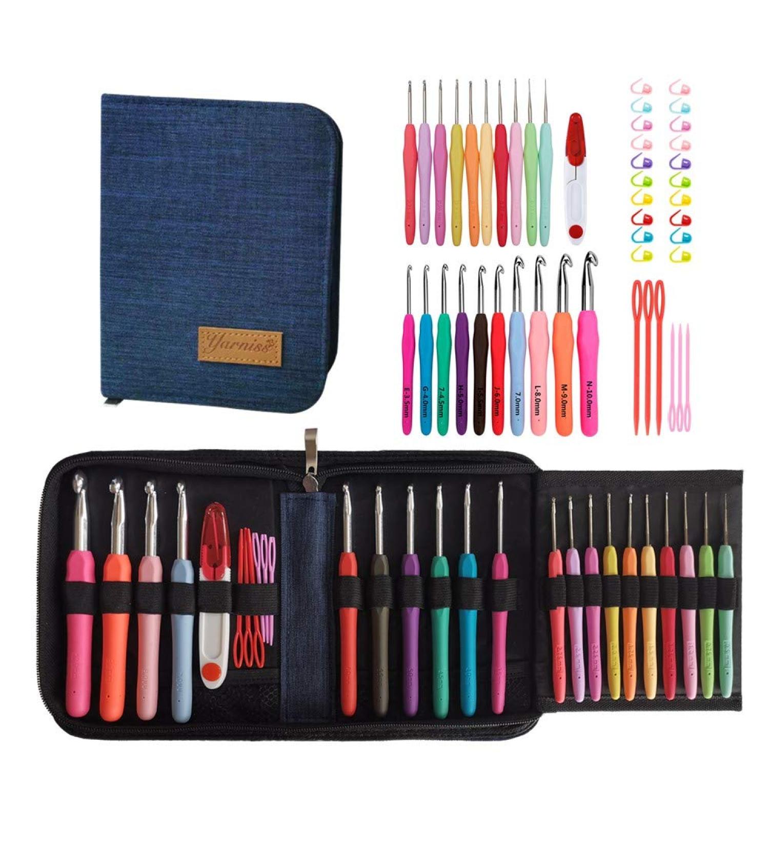 20 Sizes Ergonomic Crochet Hooks Set 0.5mm-10mm with Case - Ideal for Arthritic Hands - Buy Online on GoSupps.com
