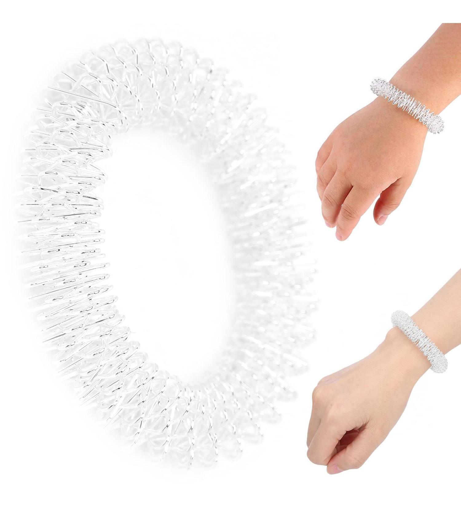 Silber Wrist Massage Ring | Pain Relief Acupressure Bracelet & Spiky Sensory Finger Rings | Effective Hand & Wrist Massage Devices - Buy Online on GoSupps.com