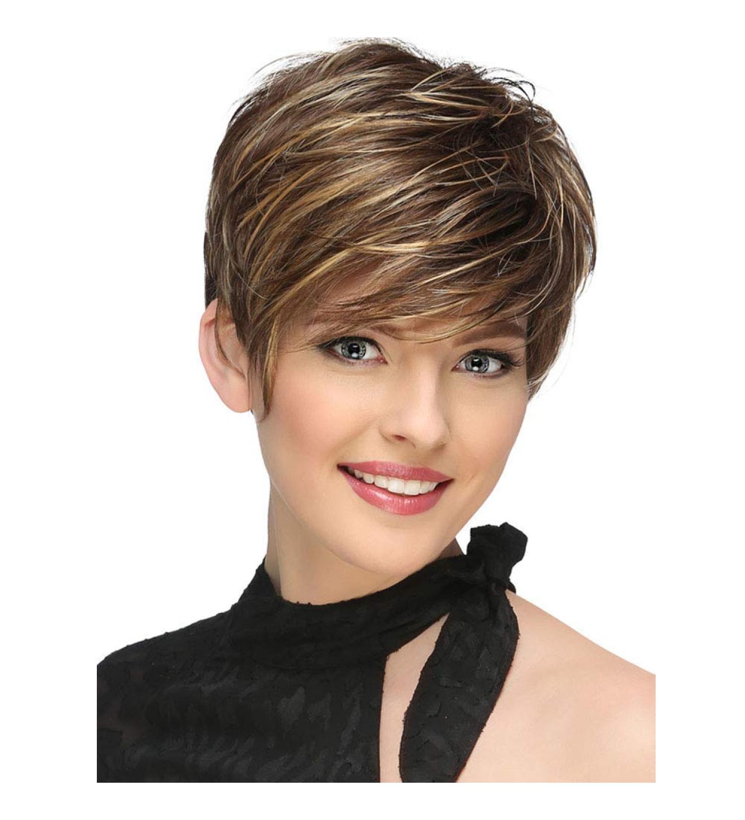 Fashionable Blonde Short Hair Wigs for Women - Mixed Colors Smooth Real Hair 20.3 cm High-Density Everyday & Party Use - Buy Online on GoSupps.com