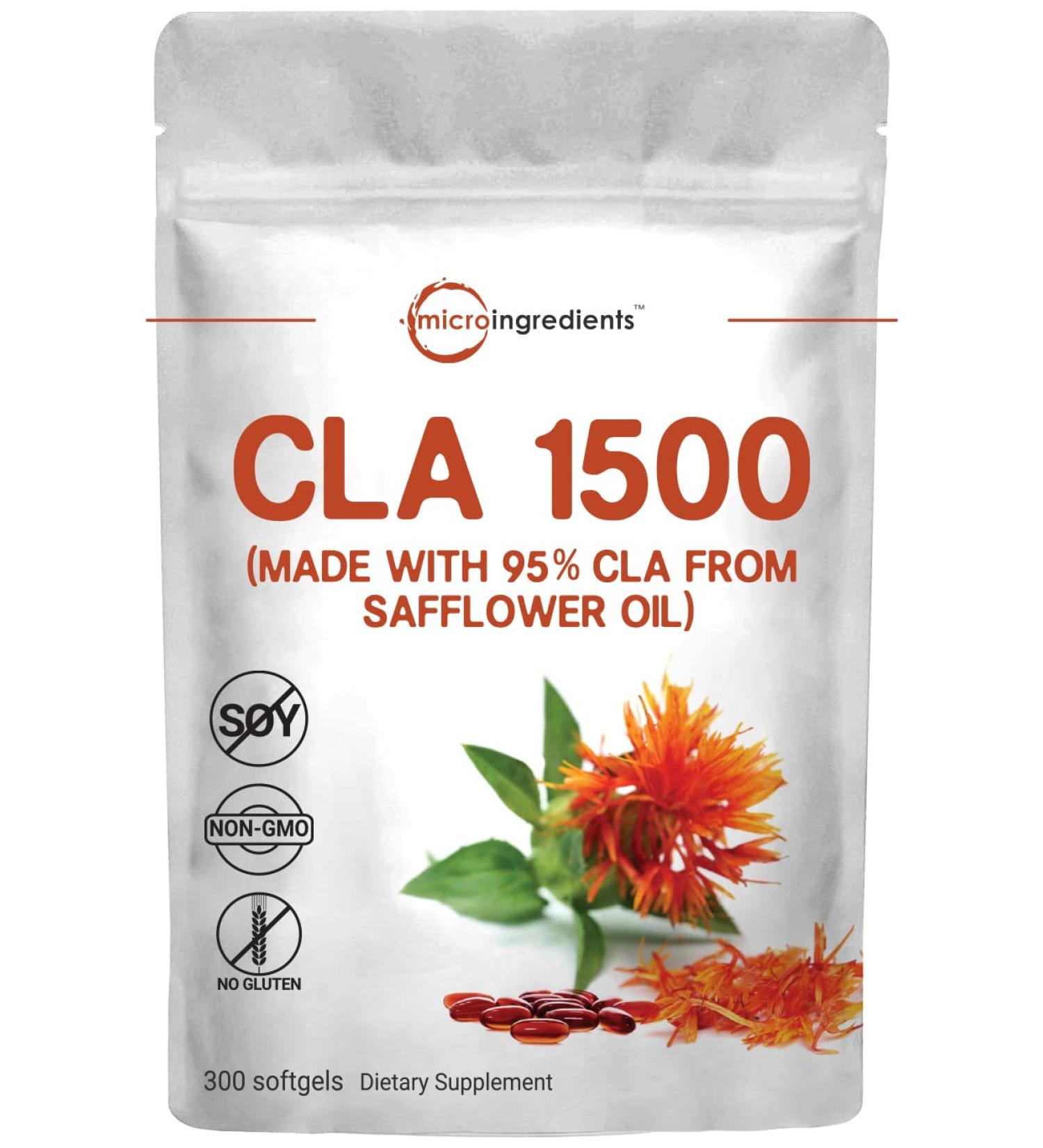 CLA 1500mg Softgels - 300 Count (5 Months Supply) | Made with 95% CLA from Safflower Oil | Conjugated Linoleic Acid for Natural Weight Management | Non-GMO Fat Burn Support - Buy Online on GoSupps.com
