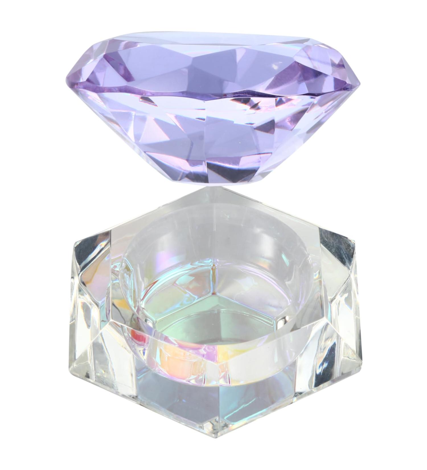 minkissy Nail Art Crystal Cup Cosmetics Glass Purple Cover Diamond 6.5x8cm Purple - Buy Online on GoSupps.com