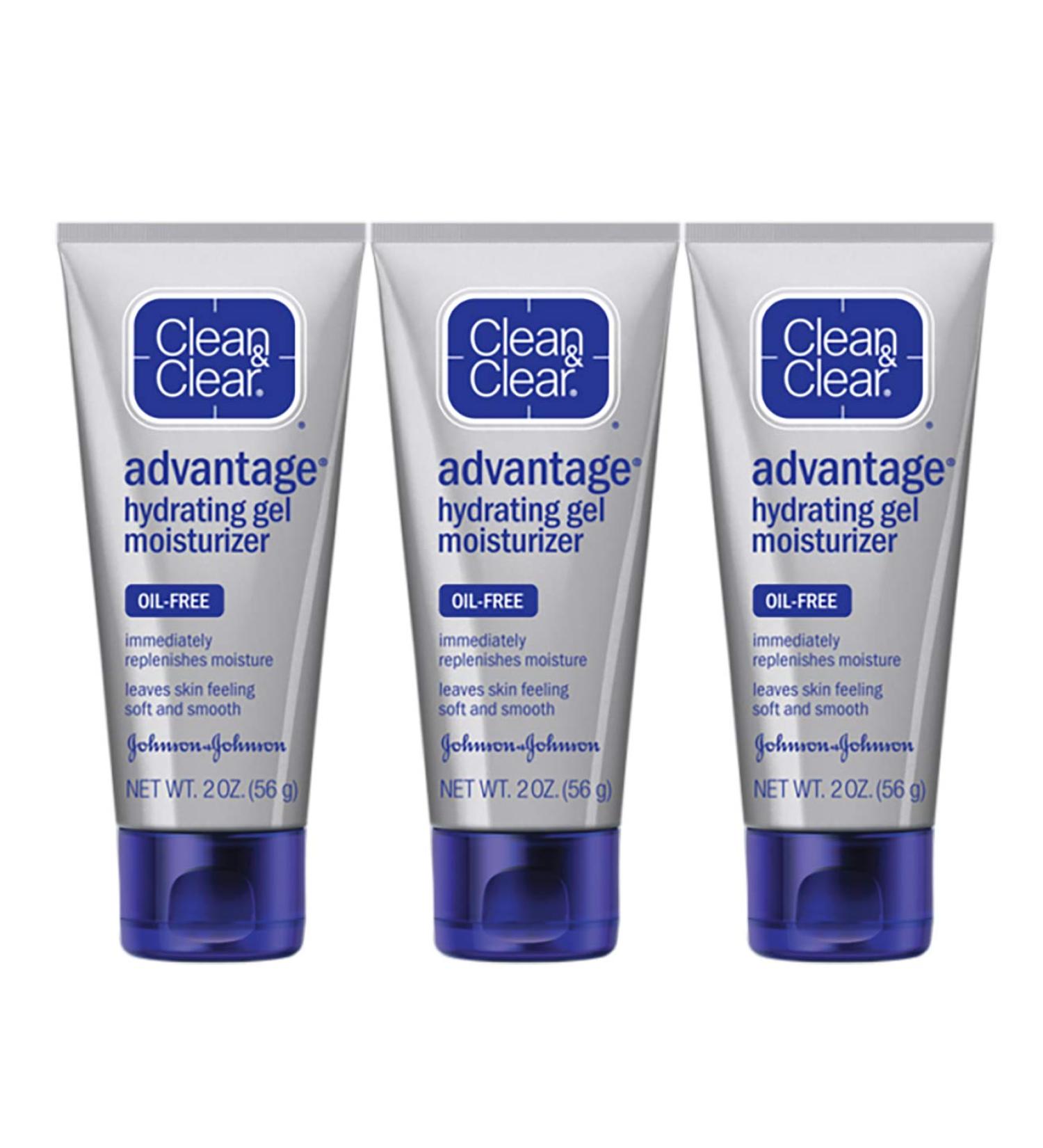 Clean Clear Skin Advantage Face Moisturizer for Acne Prone Skin - Oil Free Facial Moisturizer - Hydrating Face Lotion for Women and Men - Non Comedogenic Non Greasy Clear Moisturizing Cream for Dry  Oily Skin - 2oz (3-Co...