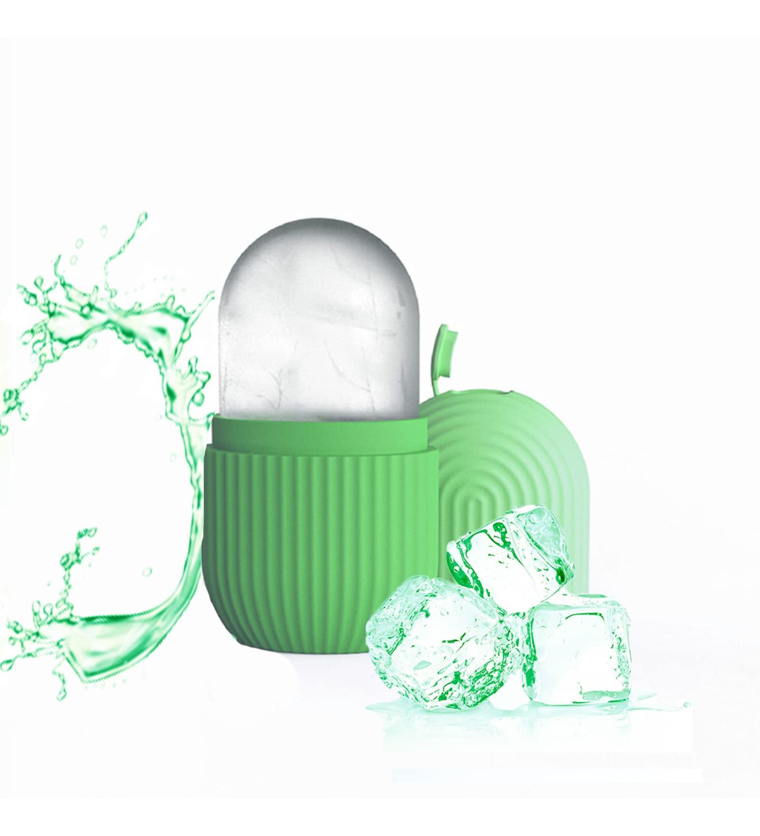 Joyeee Ice Face Roller - Reusable Silicone Mold for Facial Massage & Skin Care - Reduce Puffiness, Shrink Pores, Anti Wrinkle - Striped Green - Buy Online on GoSupps.com