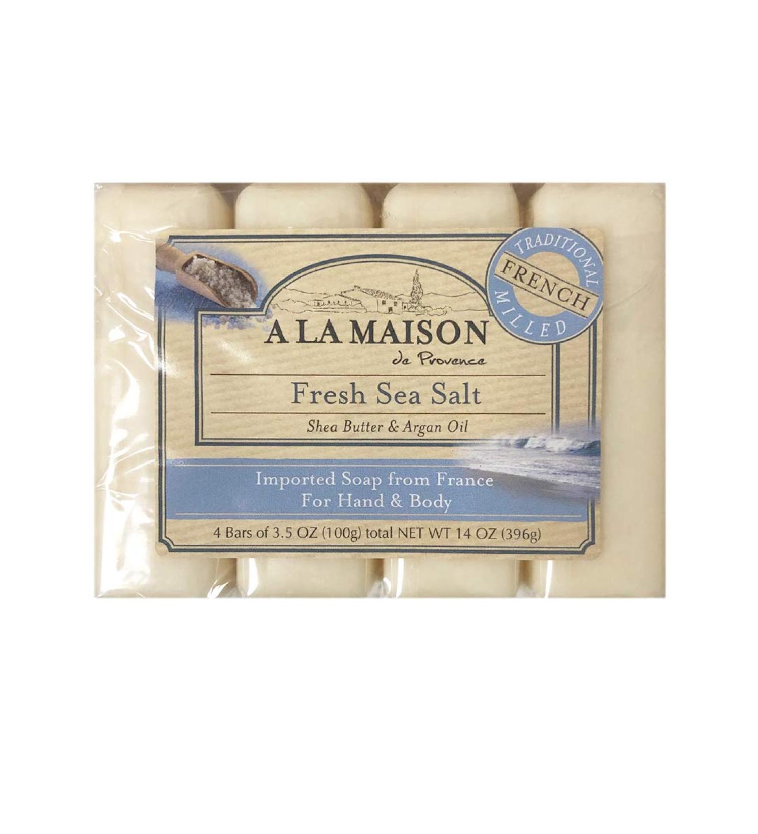 Buy A La Maison Traditional French Milled Shea Butter & Argan Oil Soap Set - 4 Bars Fresh Sea Salt | Premium International Shipping - Buy Online on GoSupps.com