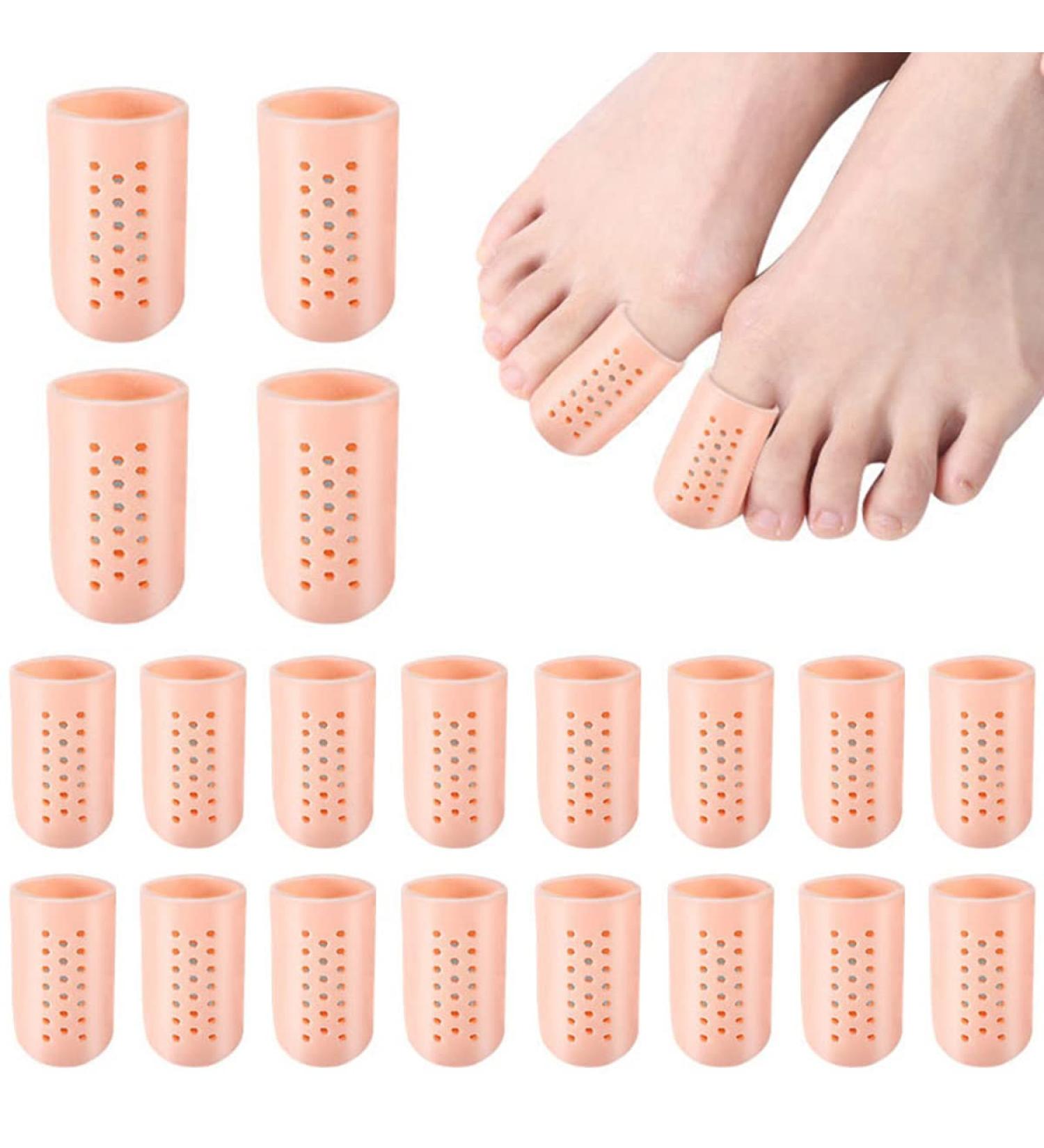 HOTBEST 20pcs Gel Big Toe Caps - Soft Silicone Toe Covers for Calluses Blisters & Hammer Toe Pain Relief | Antiskid & Washable Big Toe Protectors - Buy Online on GoSupps.com