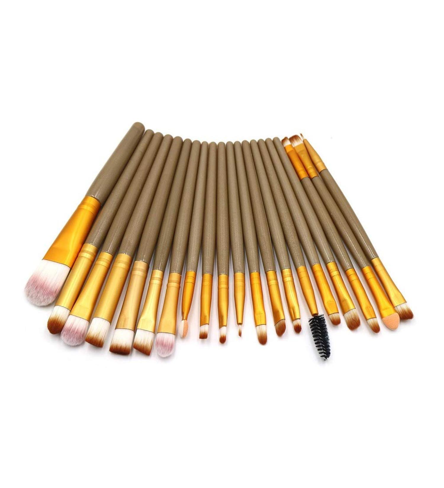 20-Piece Golden Eye & Lip Makeup Brush Set | Premium Beauty Tool Set for Flawless Application - Buy Online on GoSupps.com
