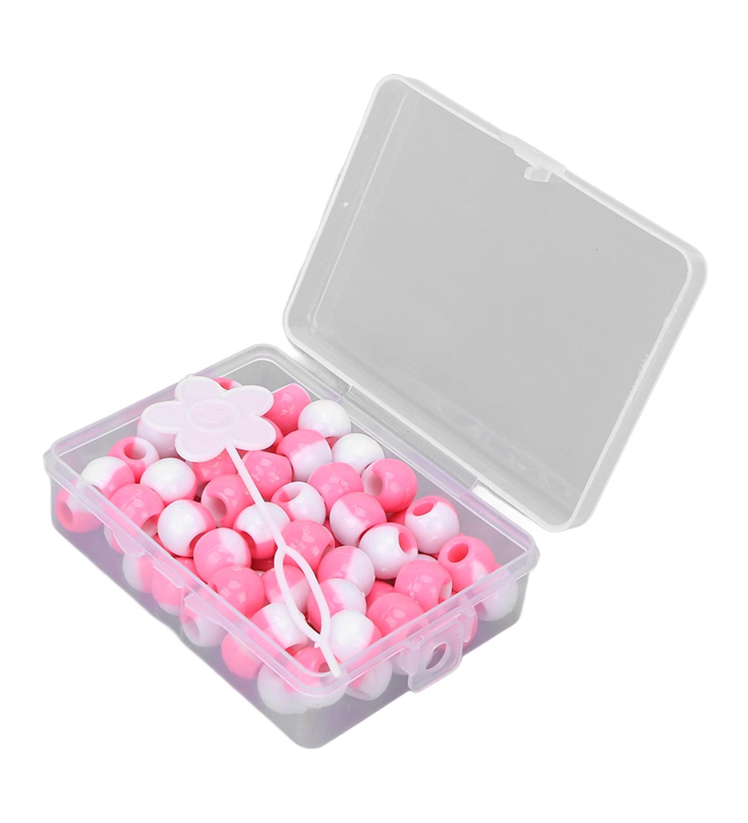 74 Pcs Round Hair Beads DIY Braid Hair Beads Braids for Girls(Pink) - Buy Online on GoSupps.com