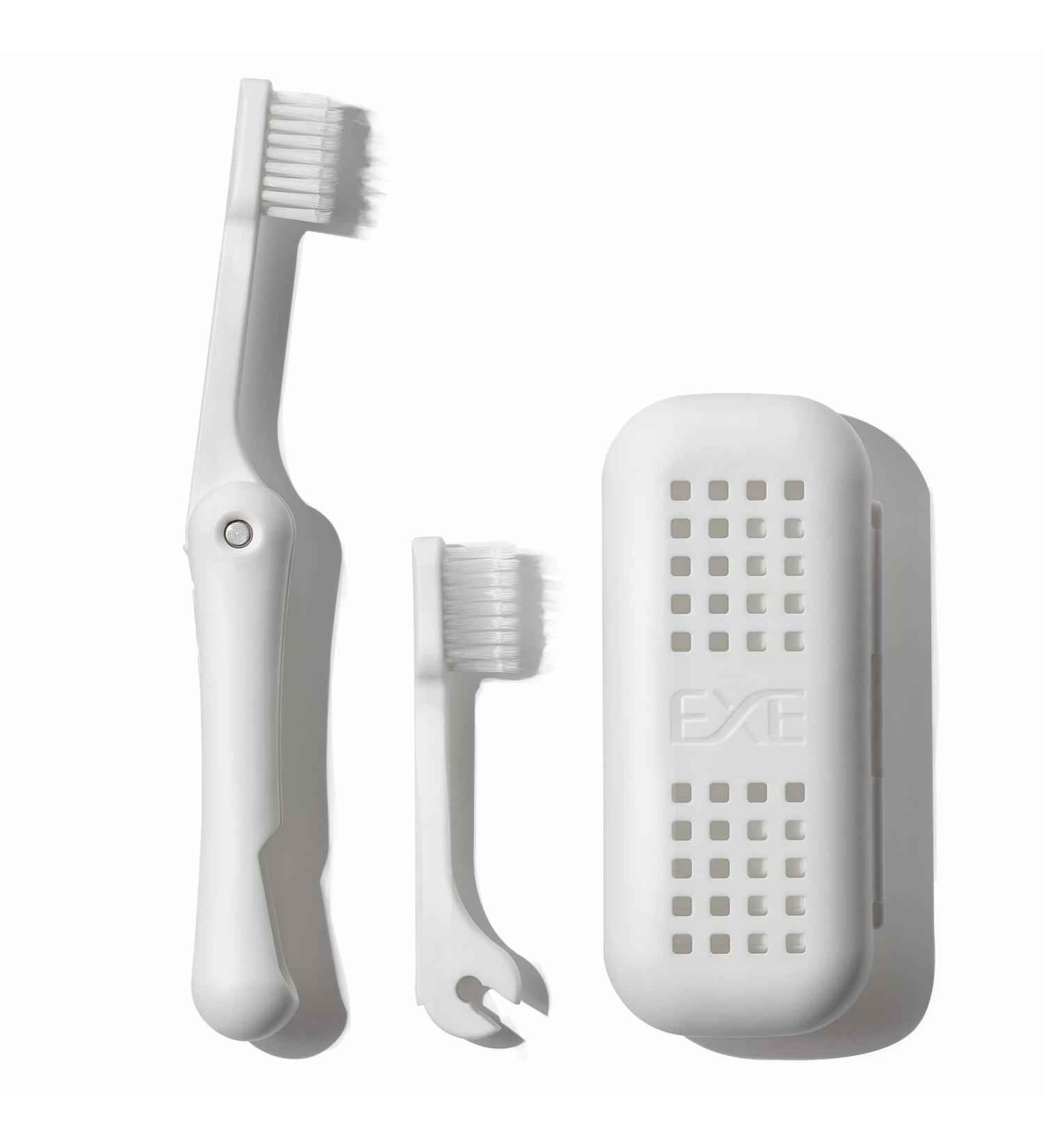 Travel Toothbrush with Case & Replaceable Heads | Xtr Space Travel Essentials for Camping & Business Travel - White - Buy Online on GoSupps.com