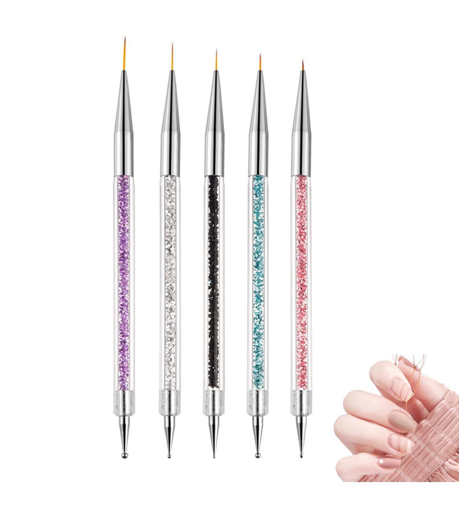 Nail Art Brush Set - 5 Piece Professional Dotting & Liner Tools for DIY Designs | International Shipping Available - Buy Online on GoSupps.com