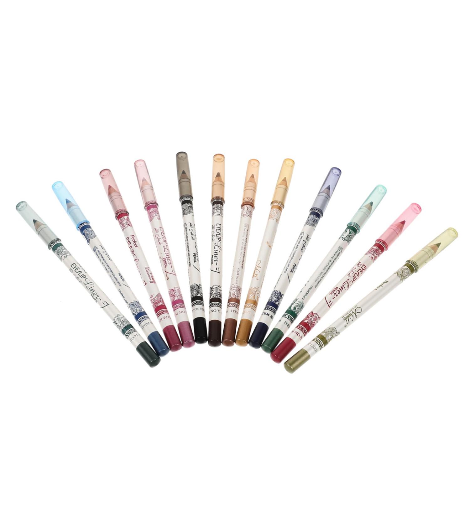 NOLITOY 12 Eyeliner Pencil Flash Suit Glitter Eyeliner Eye Shadow Cosmetic Pencils Set Water Proof Lip Liner 1 count (Pack of 1) As Shown - Buy Online on GoSupps.com