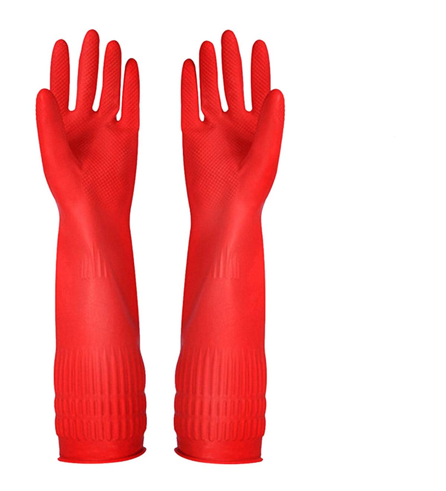 YSLON Rubber Cleaning Gloves - Waterproof Dishwashing Gloves (3 Pairs Red M) | Reusable Kitchen Essential - Buy Online on GoSupps.com