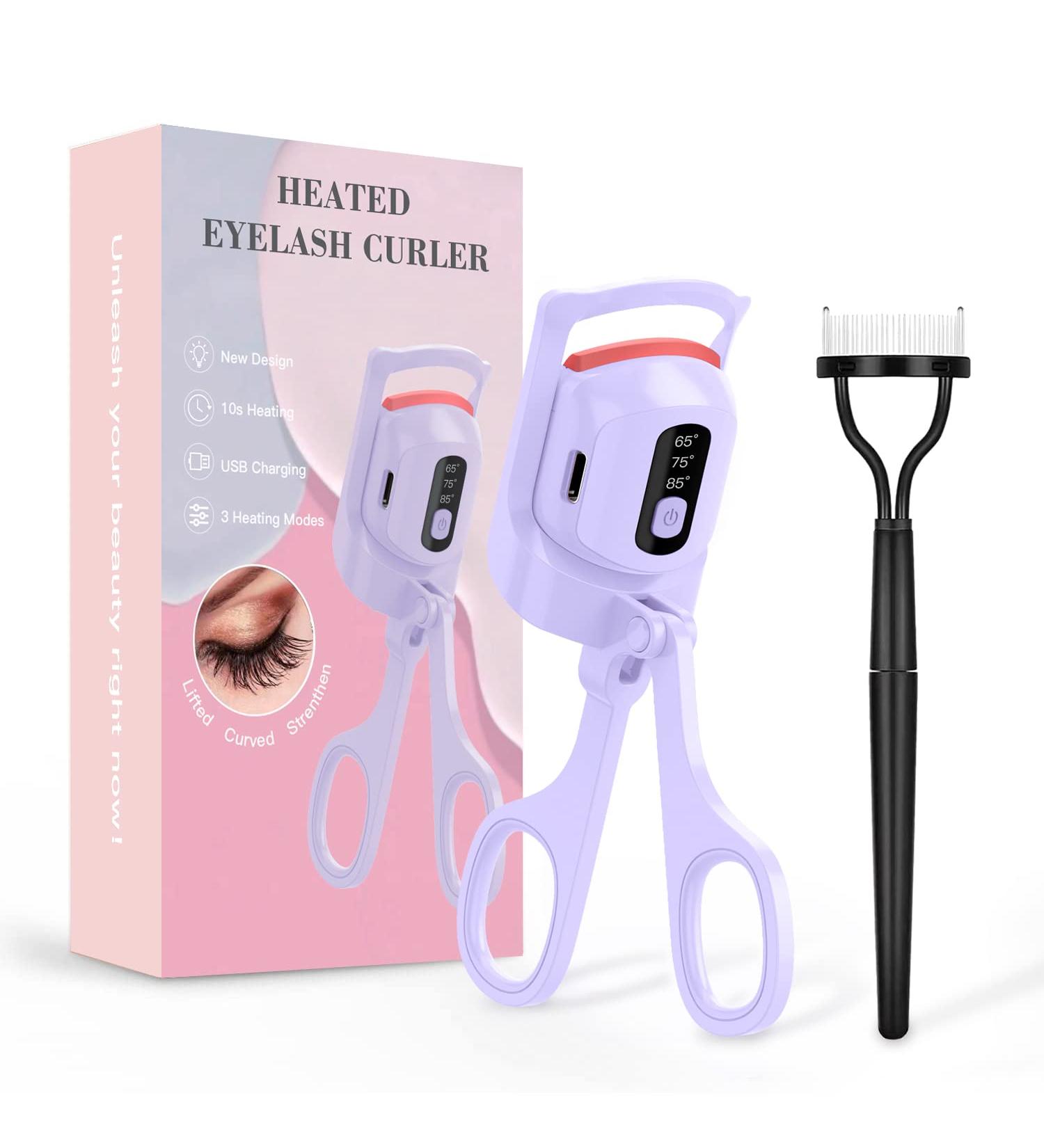 Heated Eyelash Curlers - USB Rechargeable Electric Curling Tool with Separator | 3 Heating Modes - Perfect Gift for Women & Girlfriends - Buy Online on GoSupps.com
