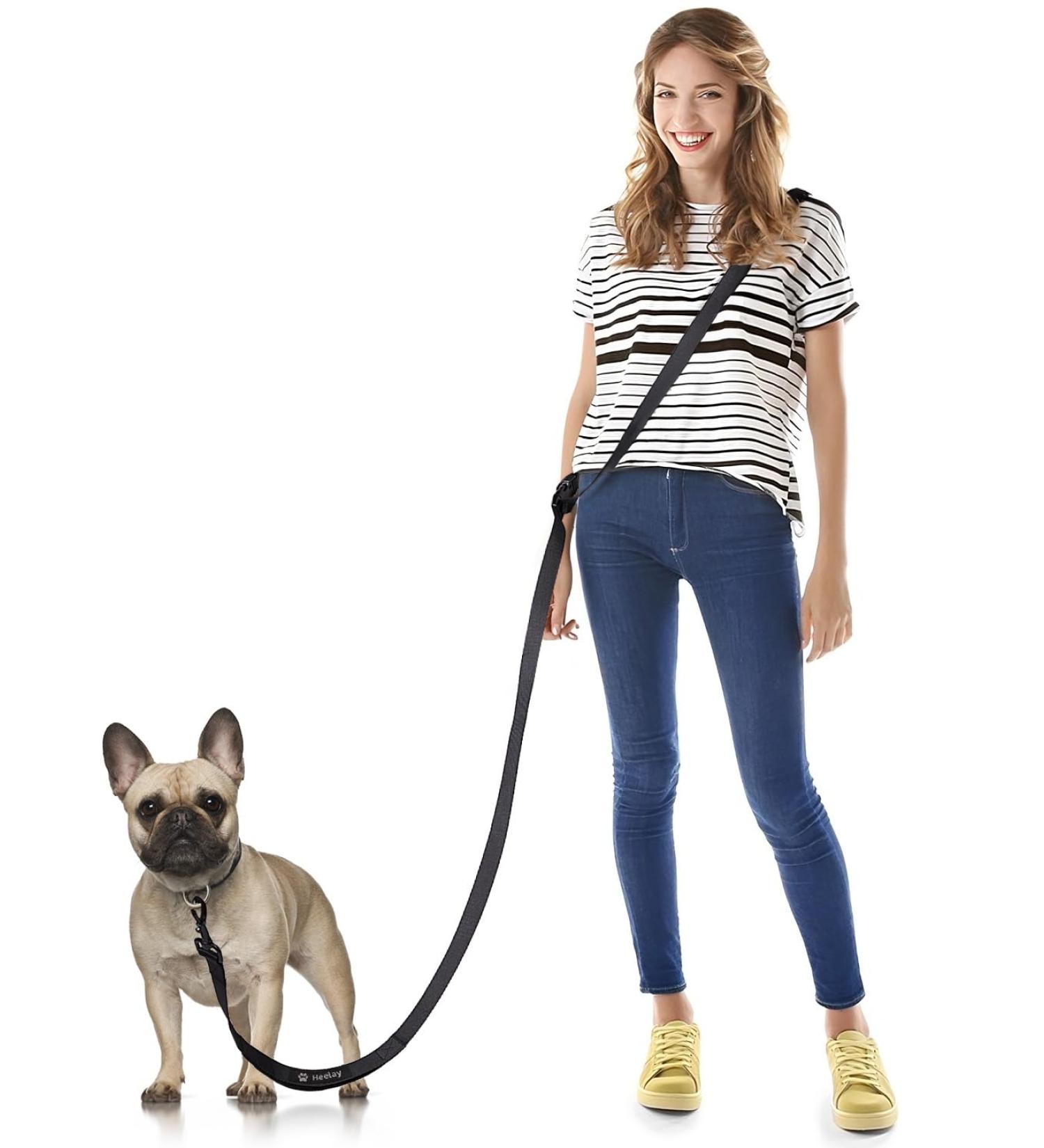 Heelay Hands Free Dog Leash - 8.2ft Multifunctional Crossbody Rope for Small, Medium & Large Dogs - Walking, Jogging, Running - Black - Buy Online on GoSupps.com