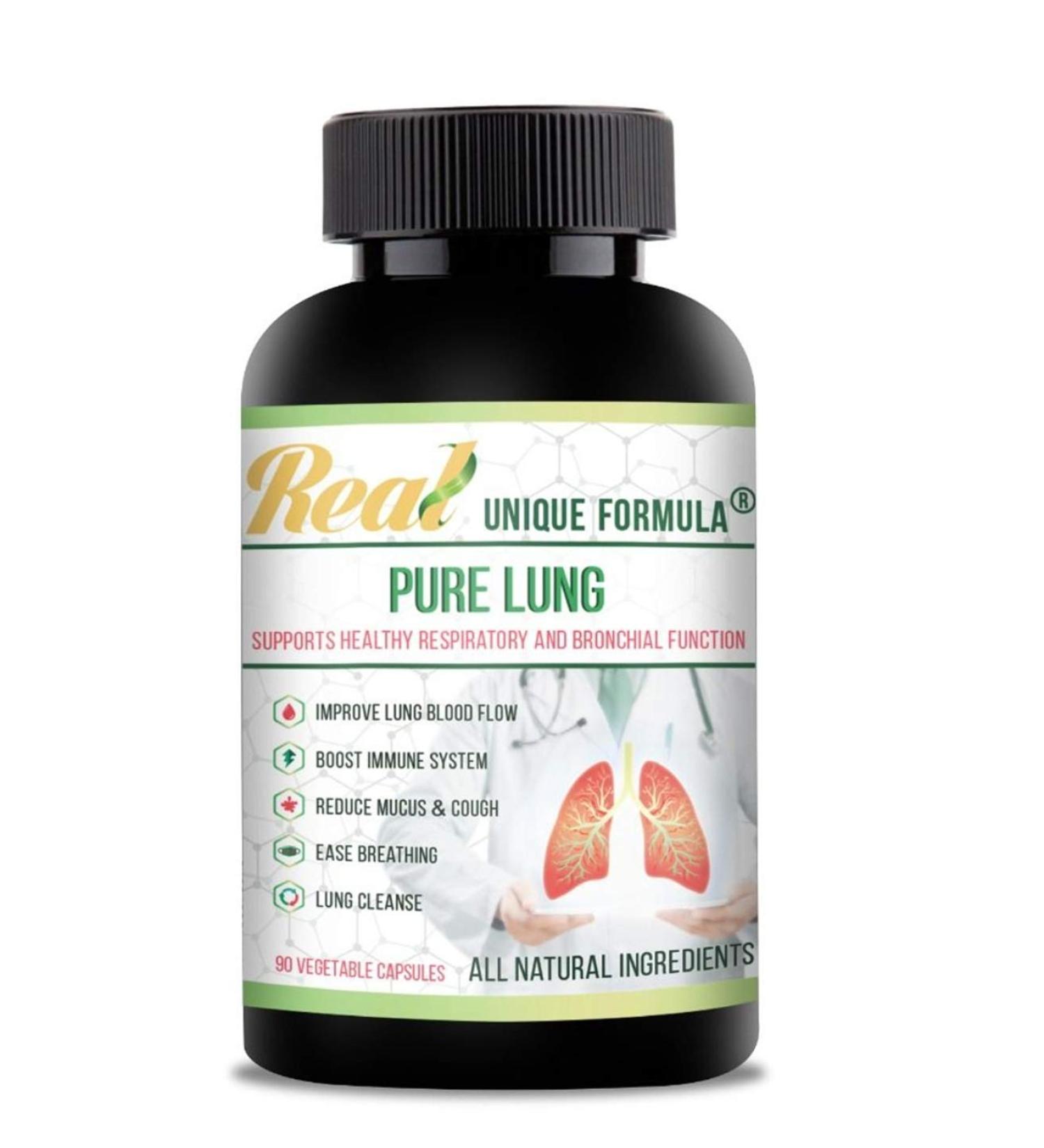 Top Lung Cleanse and Detox | Herbal Respiratory Supplement for Lung Support with Chaga Mushroom Curcumin Turmeric Honeysuckle Flower Astragalus Quercetin Pomegranate - Buy Online on GoSupps.com