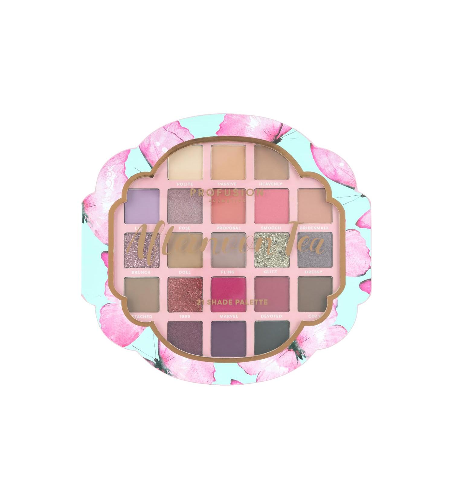 Profusion Cosmetics Afternoon Tea Palette - 21 Versatile Shades for Luxury Beauty & Creative Looks - Buy Online on GoSupps.com