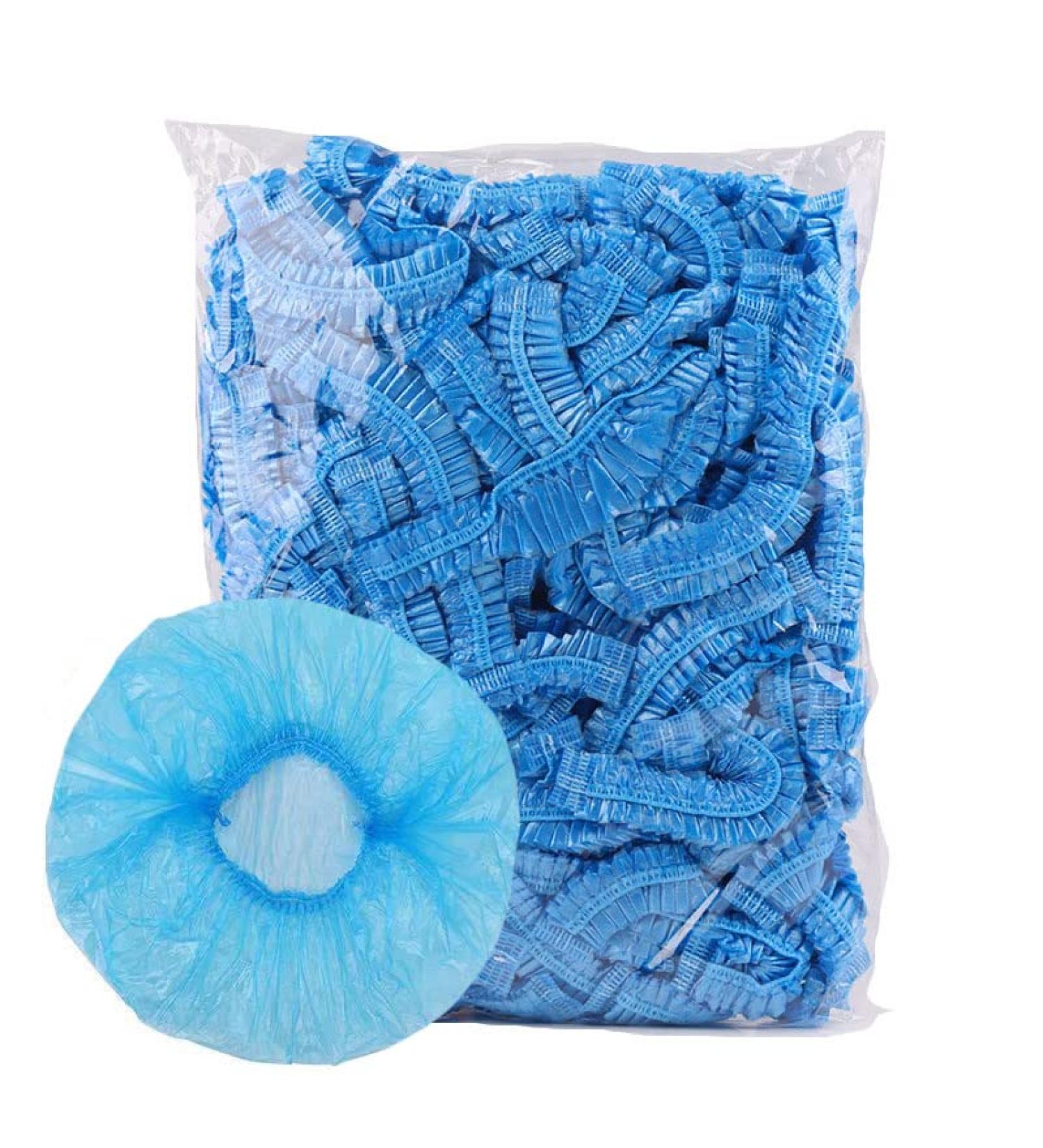 SEVENHEAD 100PCS Disposable Shower Caps - Large Waterproof Bath Caps for Women - Blue - Travel and Hotel Essentials - Buy Online on GoSupps.com