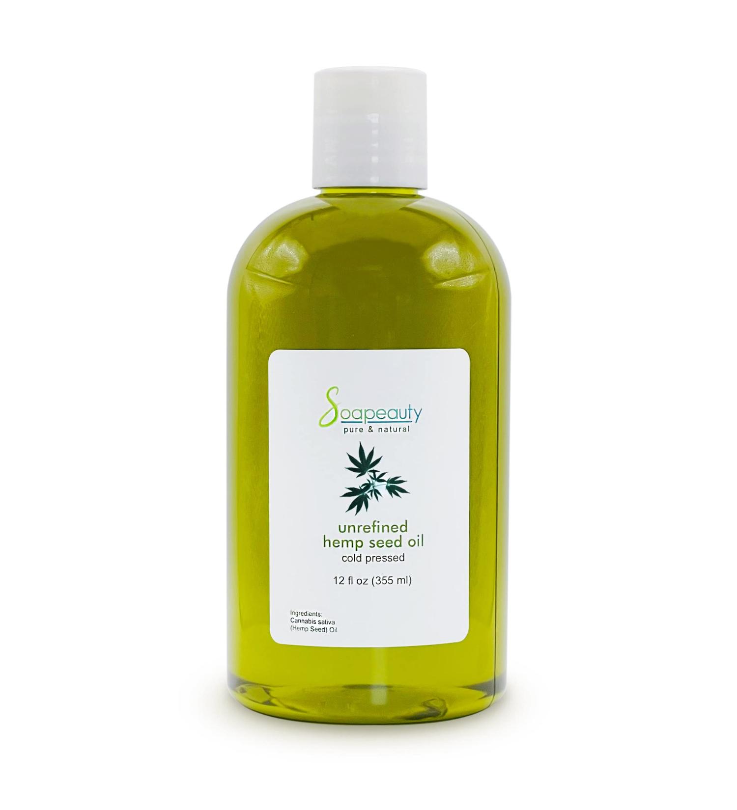 Soapeauty Hemp Seed Oil - Unrefined Cold Pressed Massage & Body Oil for Skin Face Hair & Soap Making | Rich in Omega Fatty Acids 12 Fl Oz - Buy Online on GoSupps.com