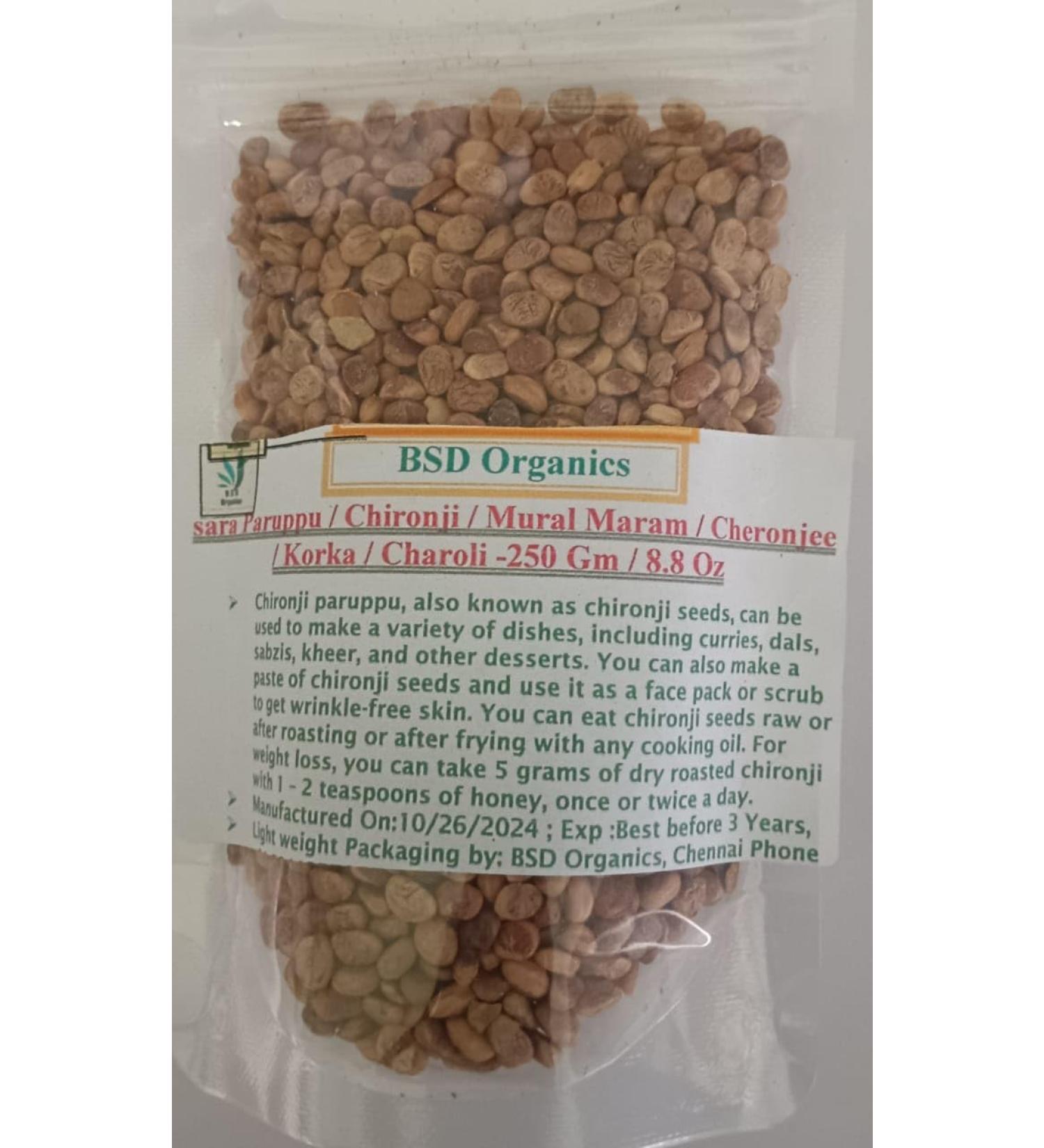 BSD Organics Sara Paruppu/Chironji/Mural Maram/Cheronjee/Korka/Charoli - 50/8.8 Oz