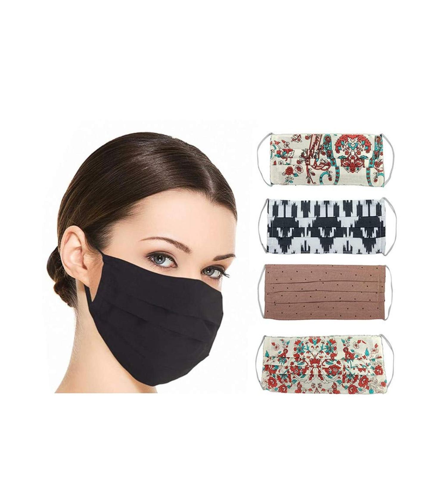 Riou 5-Pack Washable Cotton Face Masks - Breathable Dustproof Protection for Men & Women - Buy Online on GoSupps.com