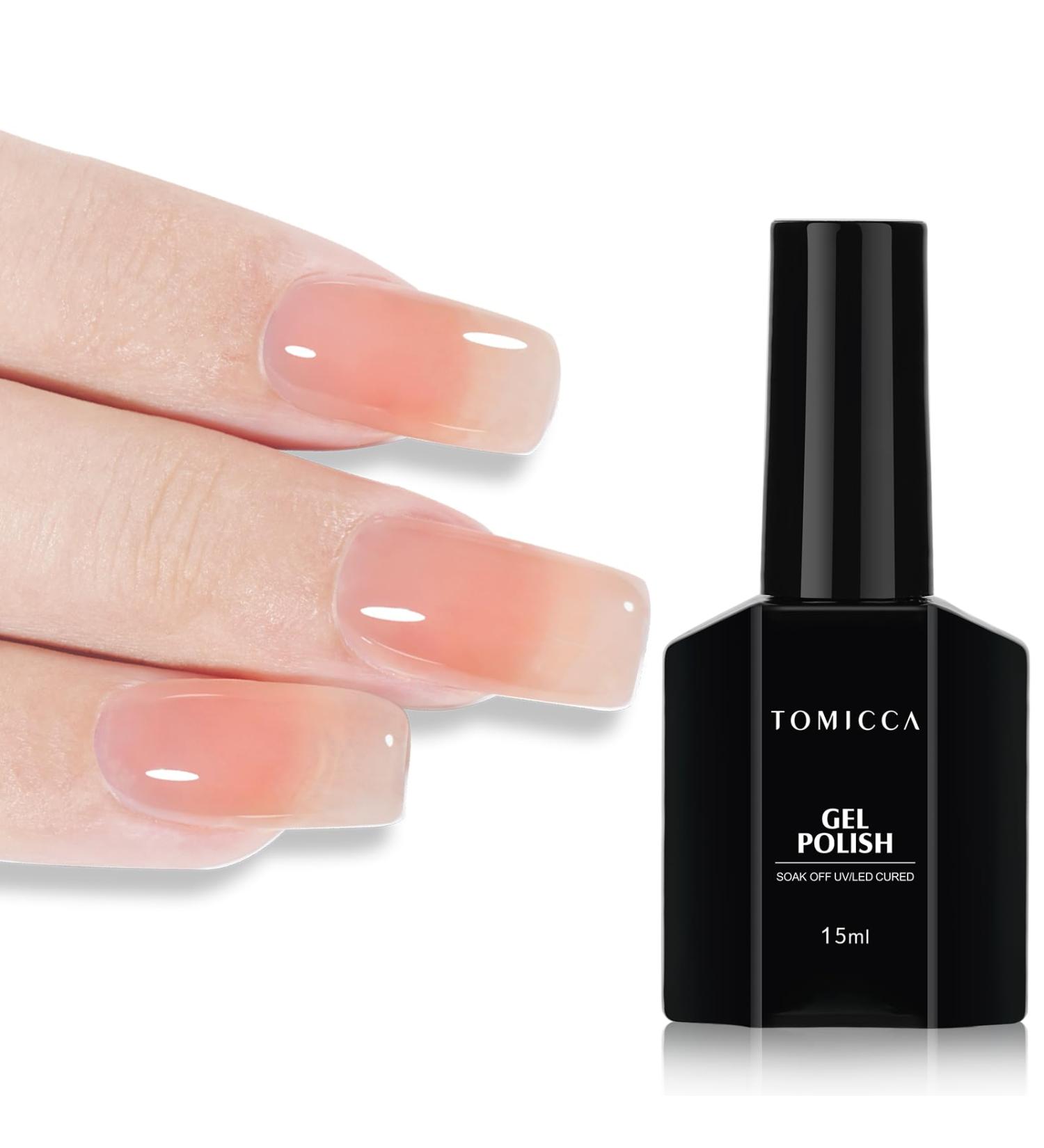 TOMICCA Nude Jelly Gel Polish - Pink Translucent Soak Off Neutral Color 15ML - Buy Online on GoSupps.com