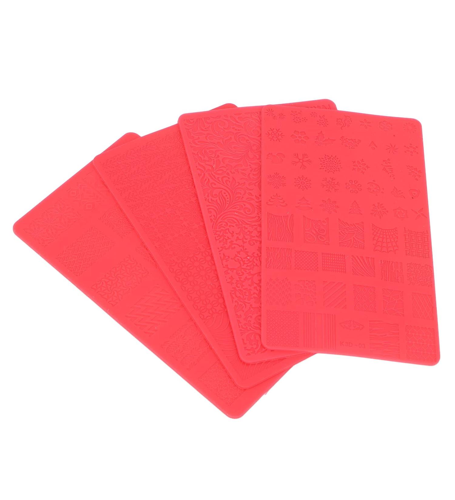 Shop 4pcs Flexible 3D Nail Art Template - Perfect Nail Art Tool for Creative Designs | International Shipping Available - Buy Online on GoSupps.com