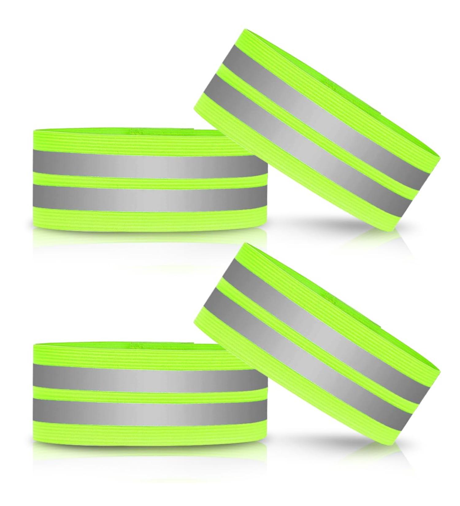 O-kinee Reflective Ligaments | Self-Adhesive Reflector Tape & Safety Band for Joggers & Cyclists - 4 Pack Gray Green - Buy Online on GoSupps.com