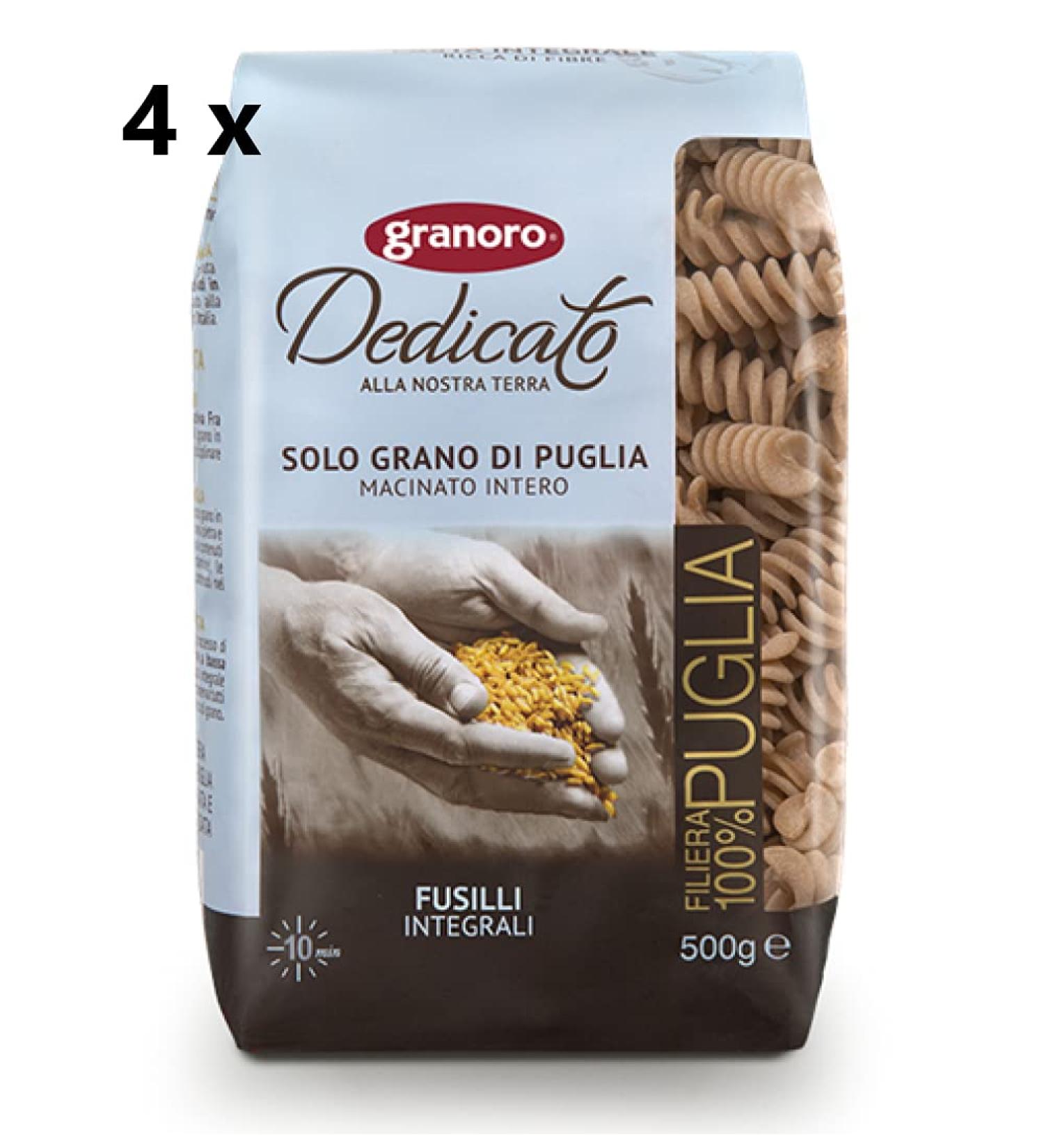 Granoro Granoro Dedicato Fusilli Wholemeal 500g x 4 Packs (2kg)