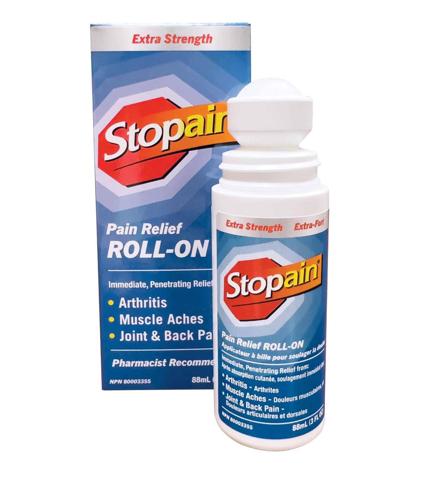 Stopain Extra Strength Pain Relieving Roll-On | Fast Relief From Arthritis | For Muscle Aches Joint & Backpain | Non-Greasy |3 Fl Oz (Packaging May Vary) - Buy Online on GoSupps.com