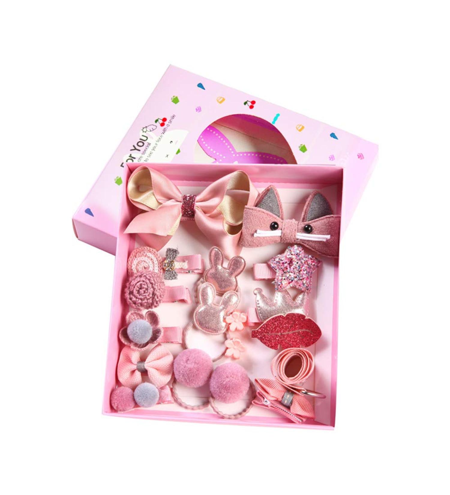 18-Piece Baby Hair Clips & Jewelry Set | Perfect Birthday & Children's Day Gift in Elegant Gift Box - Buy Online on GoSupps.com