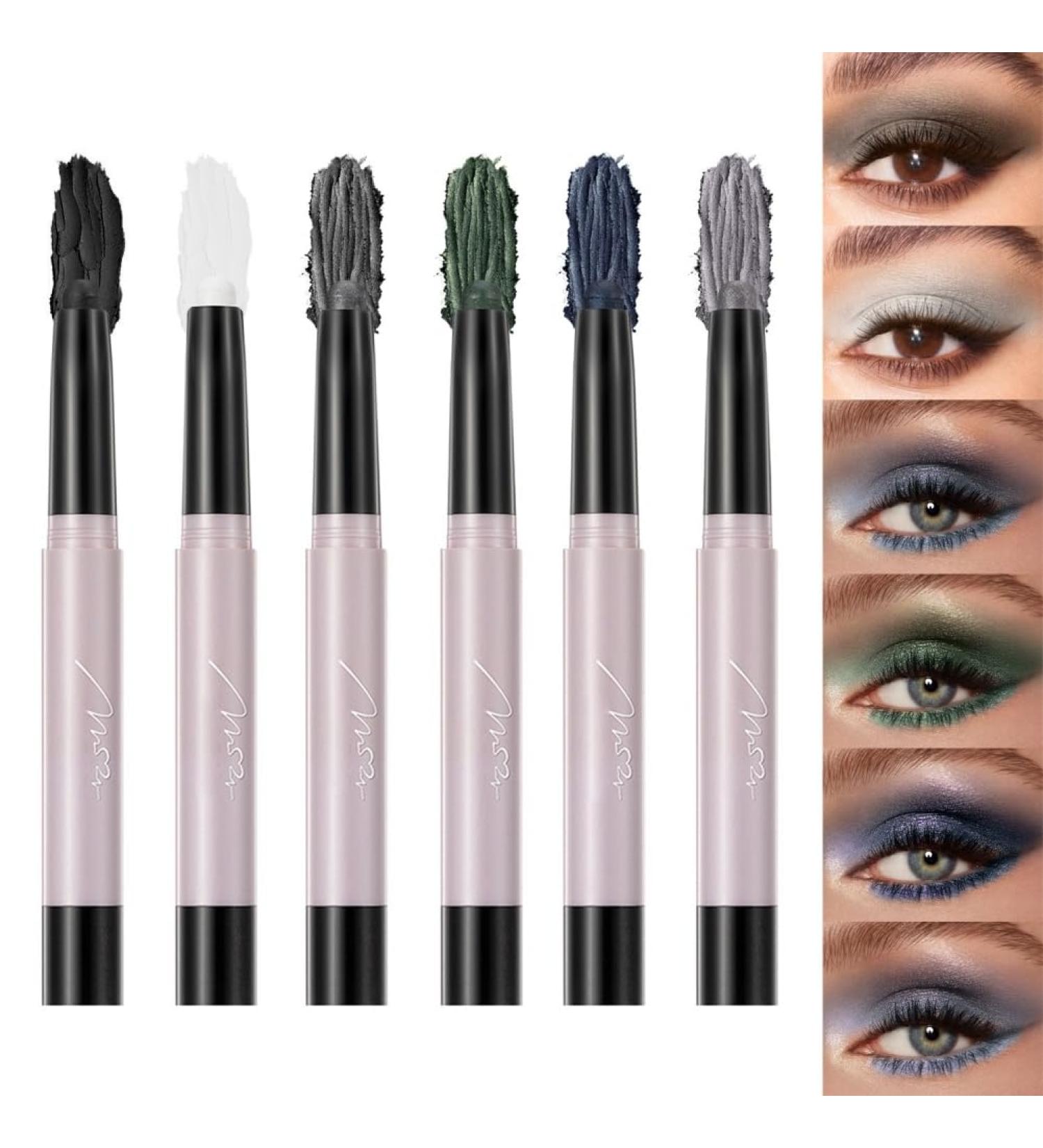 Greyghost 6PCS Eyeshadow Stick Set Smudge Proof Eyeshadow Pencil Crayon Highlighting Pigmented Eyeshadow Stick Long Lasting Cream Eyeshadow Stick Cream Eye Shadow Stick Makeup (Set B) - Buy Online on GoSupps.com