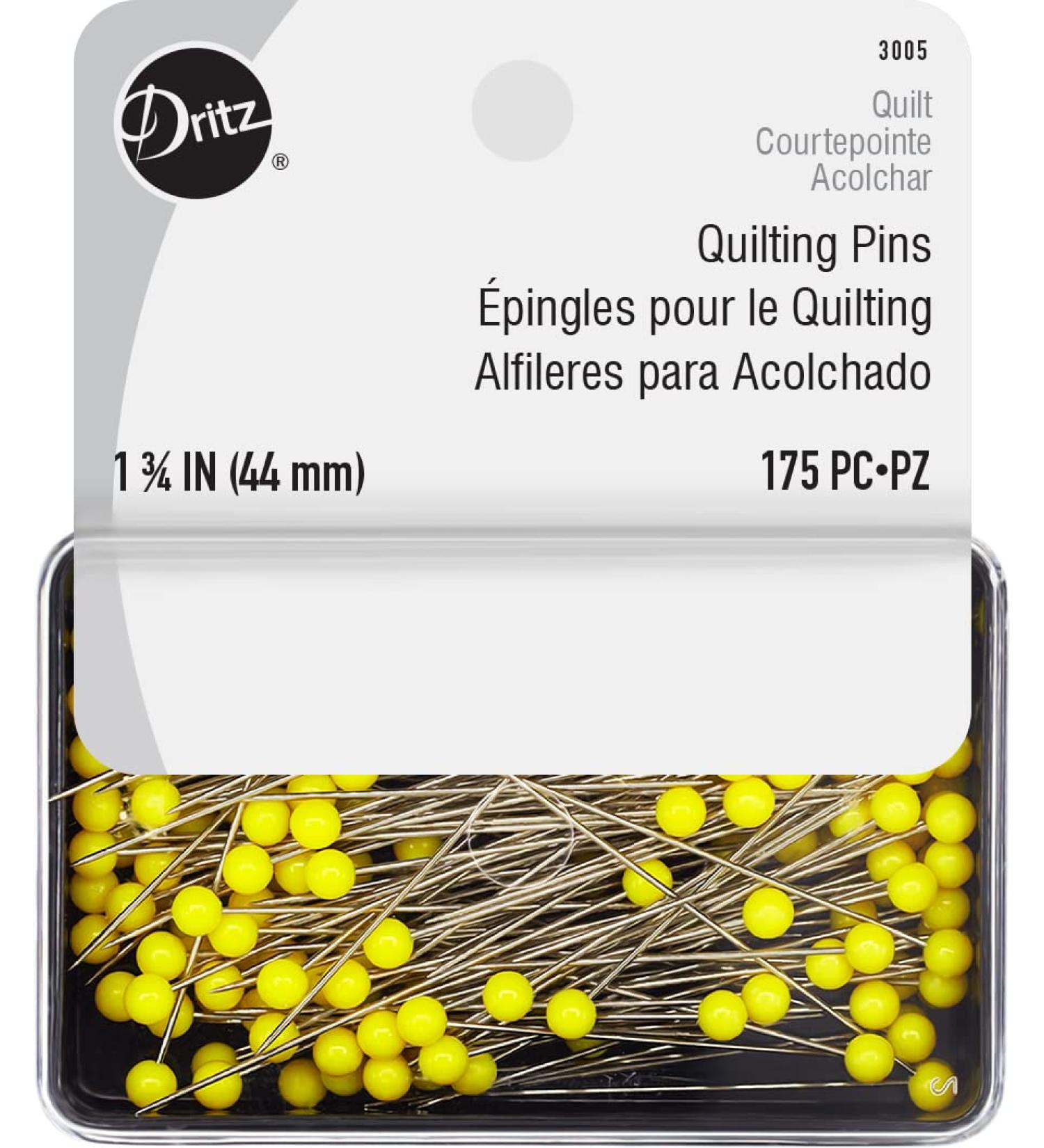 Dritz 3005 Quilting Pins - 1-3/4-Inch Yellow (175-Count) - Buy Online on GoSupps.com