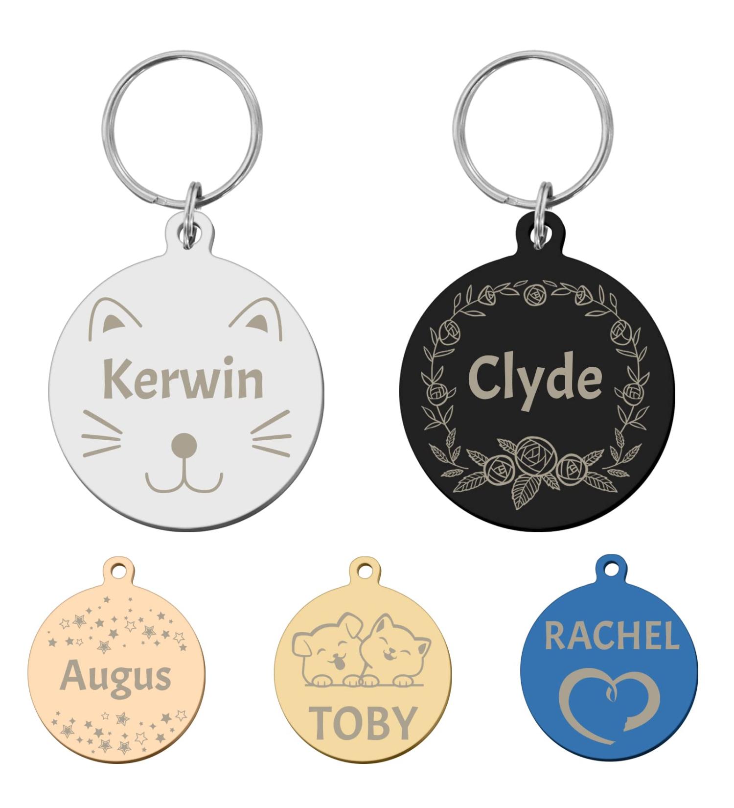 Personalized Stainless Steel Dog Tags - Custom Engraved for Dogs & Cats - Unique Shapes & Designs - Buy Online on GoSupps.com