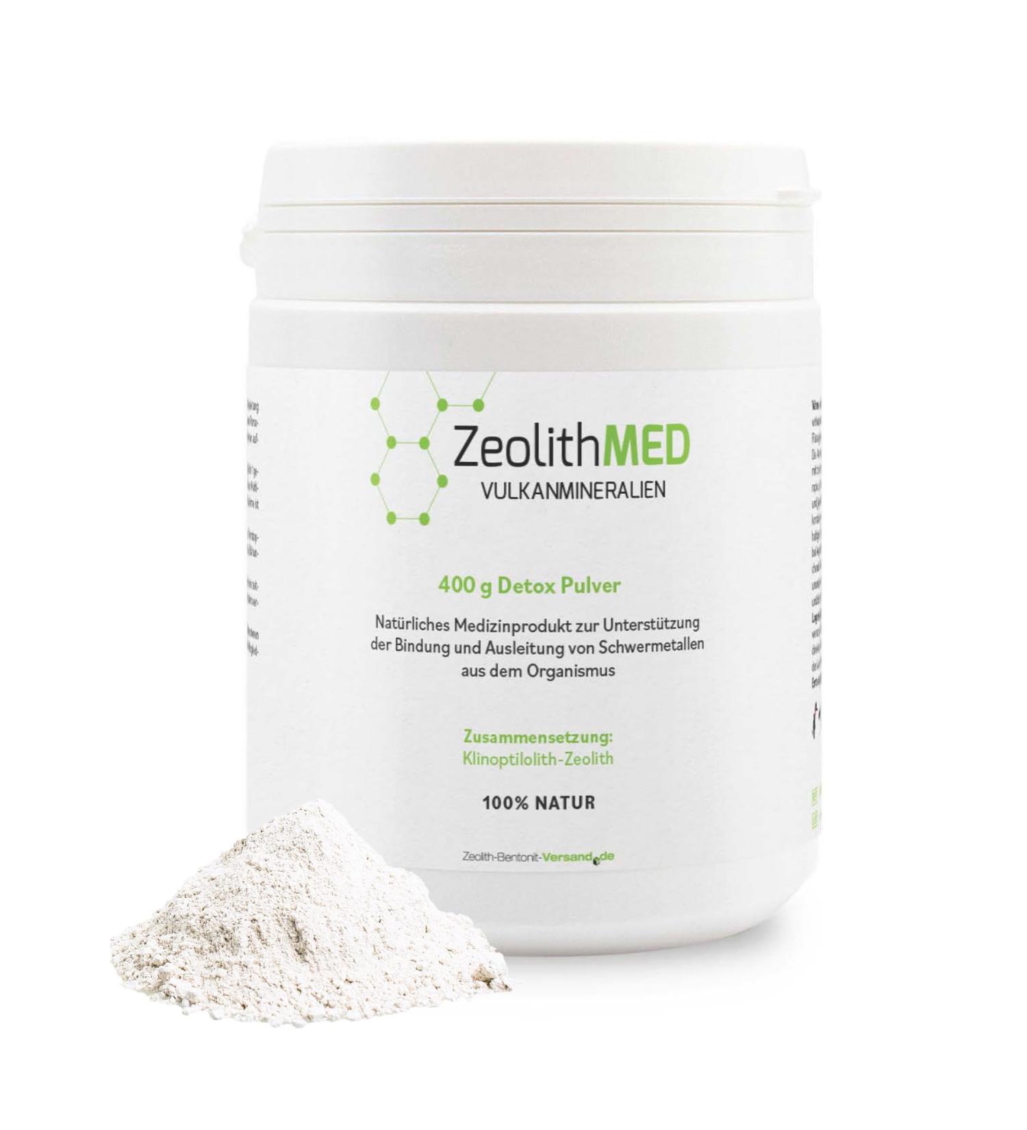 Zeolith Med Detox Powder 400g - Pharmacy Quality Intestinal Cleaning & Heavy Metal Detox - Comparison Winner with Volcanic Minerals - Buy Online on GoSupps.com