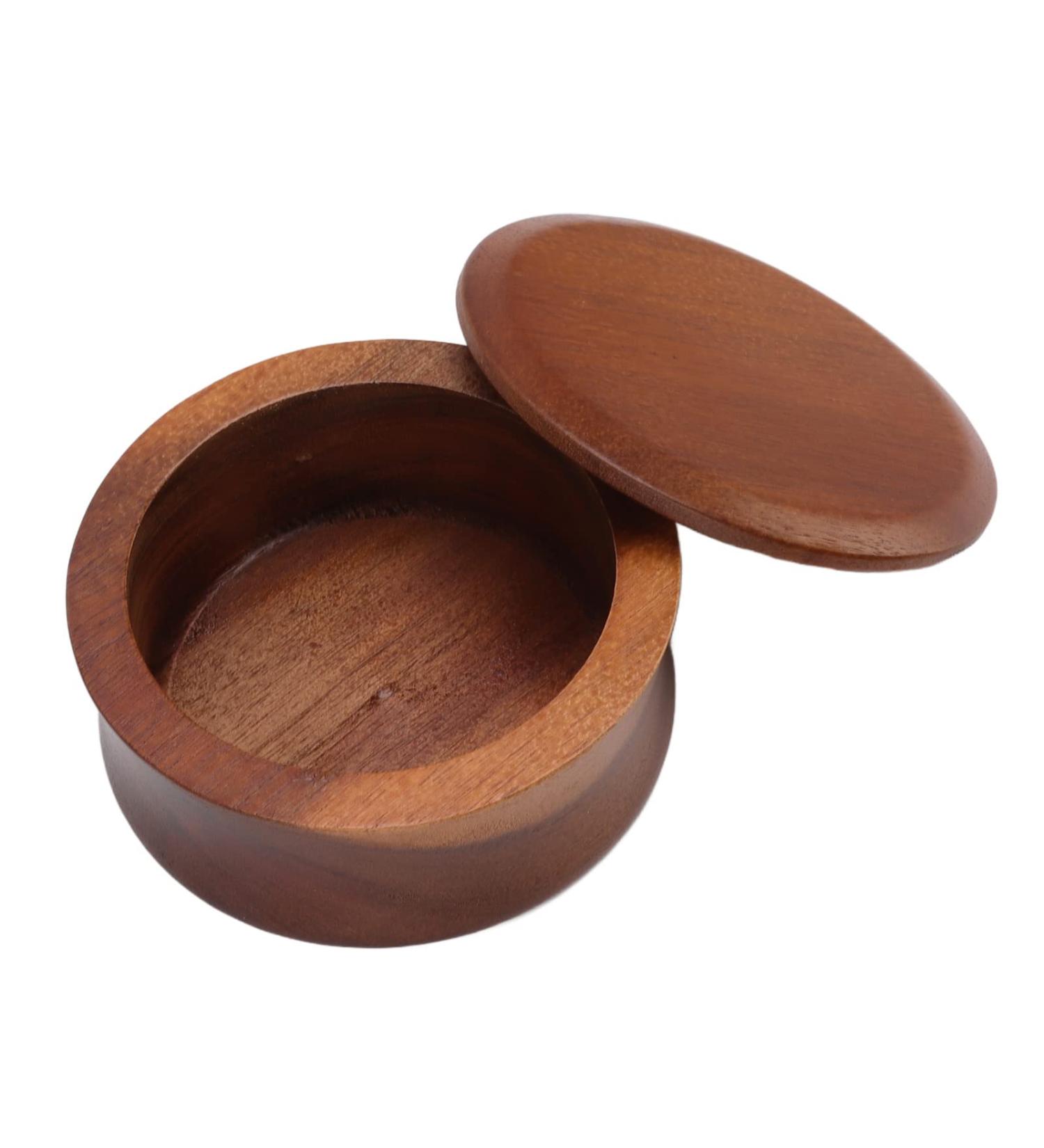 Liebewh Wooden Shaving Brush Bowl & Razor Cup for Men - Non-Slip Shaving Soap Cup with Lid - Buy Online on GoSupps.com