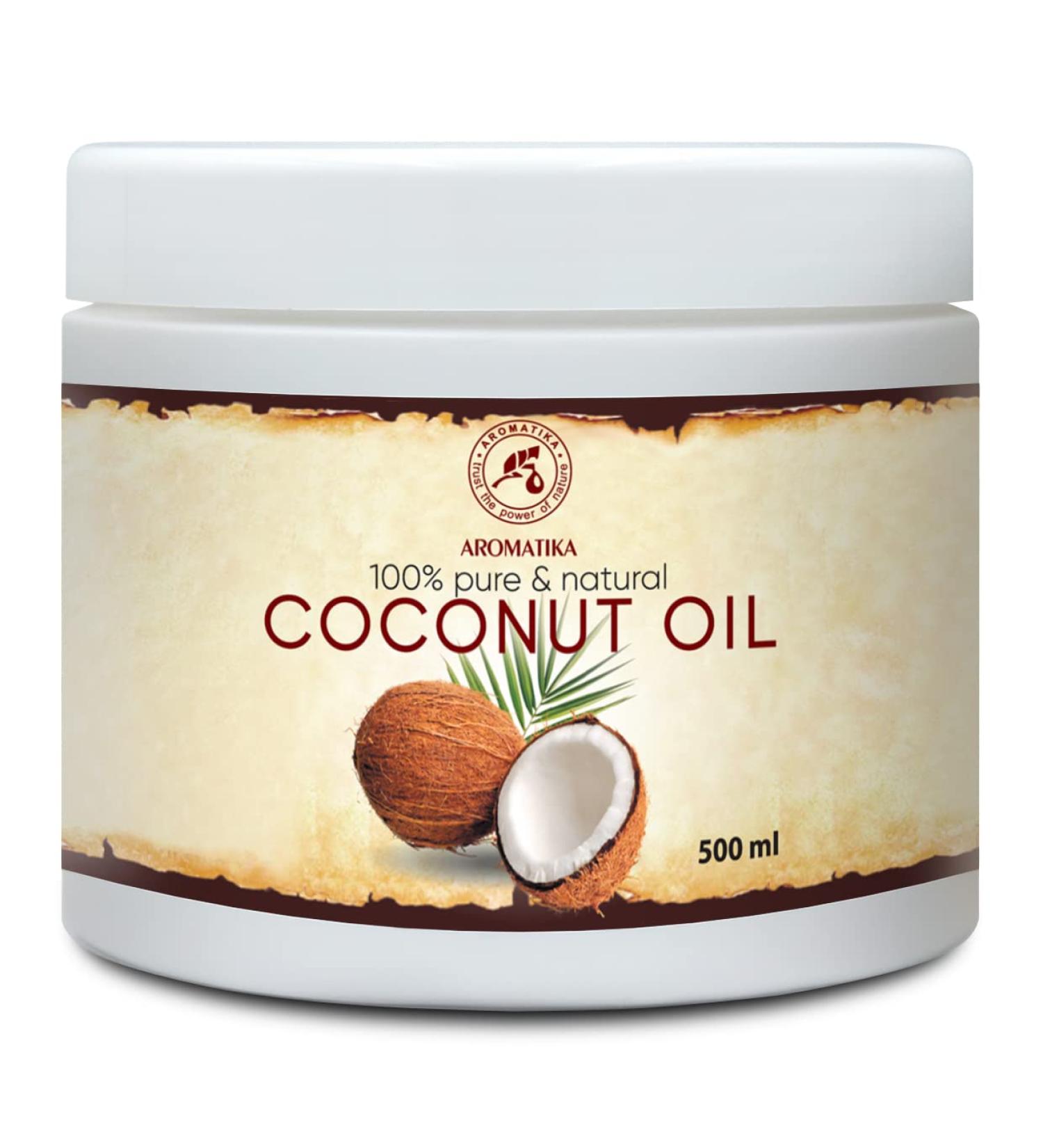 Coconut Oil 500ml - Pure Cold-Pressed Cocos Nucifera from Indonesia | Natural Body Butter & Hair Care - Buy Online on GoSupps.com