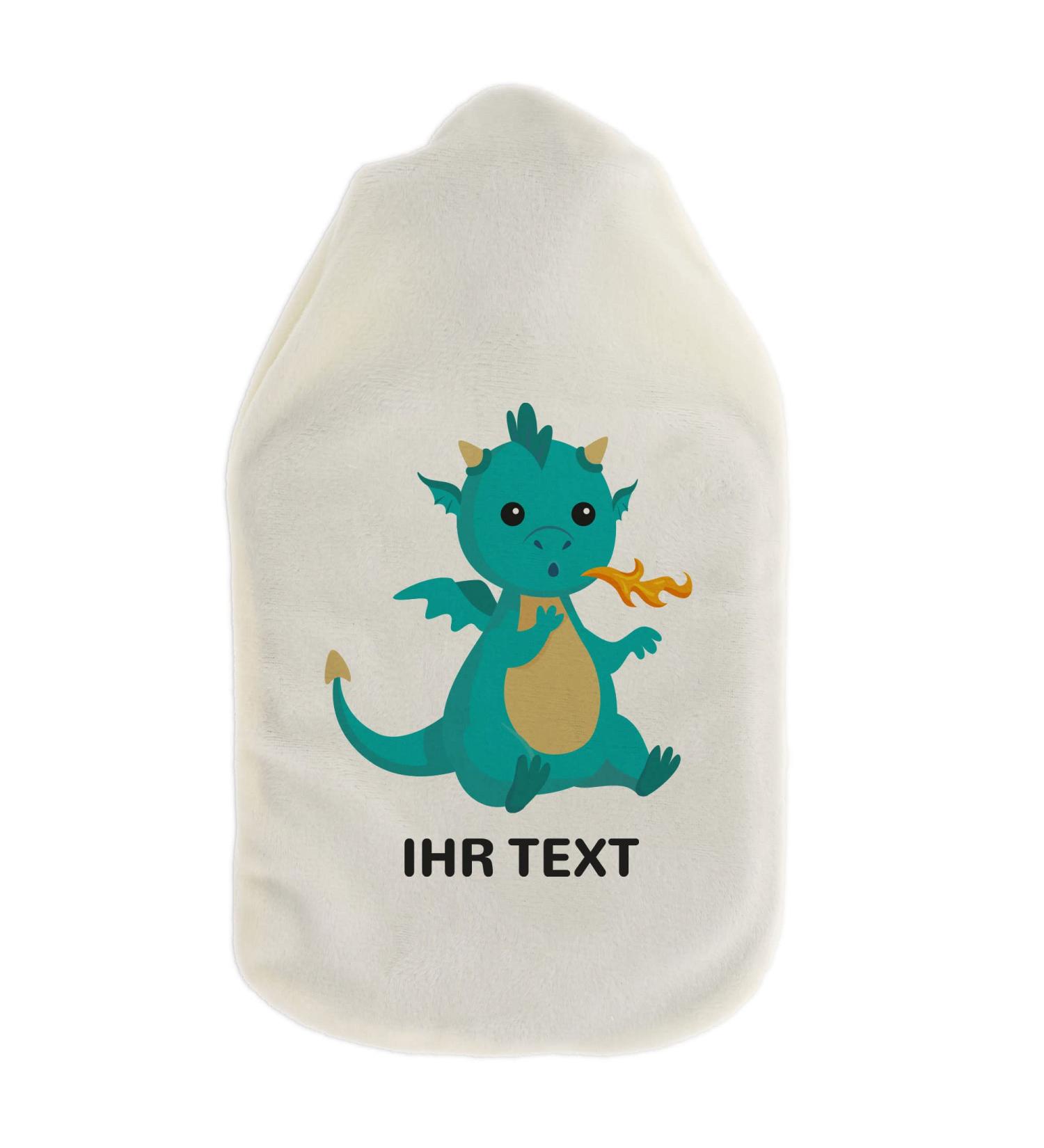 Personalized Hot Water Bottle with Custom Cover | Cozy 800ml Heat Bottle for Kids & Adults - Perfect Gift Idea (Dragon Design) - Buy Online on GoSupps.com
