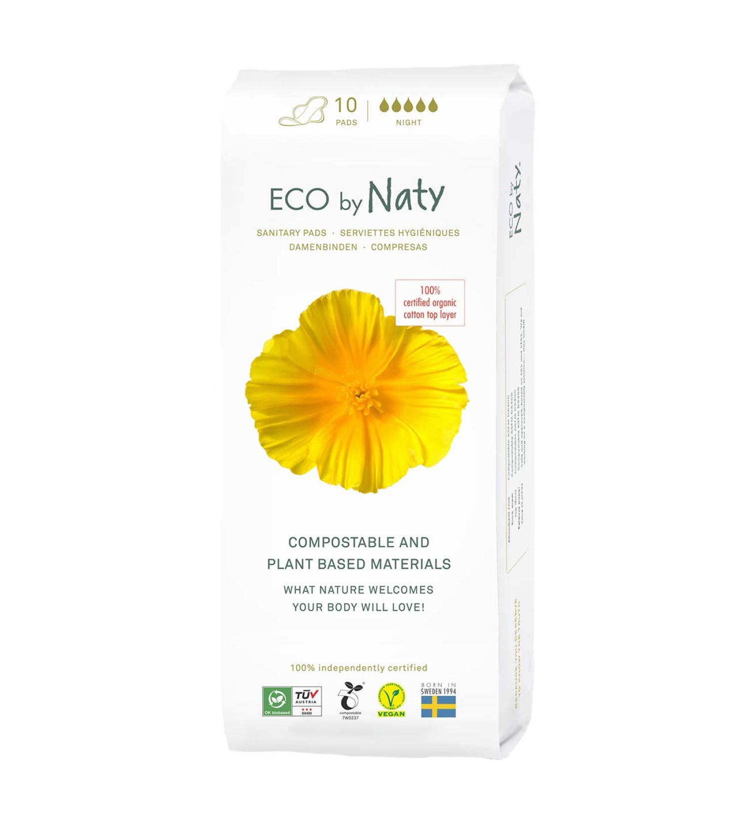 Naty Night Sanitary Pads - 10 Eco-Friendly Pads for Ultimate Comfort - Buy Online on GoSupps.com