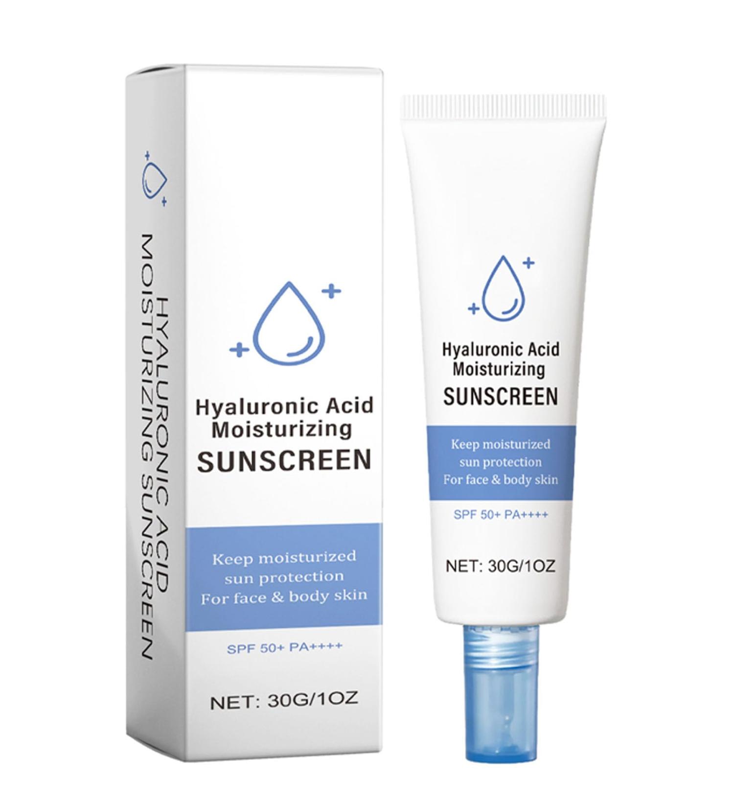 Hyaluronic Acid Moisturizing Sunscreen - Sun Cream - Hydrating Sun Cream Spf 50 - Suncream Protects Against Uva/Uvb Rays Sunburns and Premature Skin Ageing - Buy Online on GoSupps.com