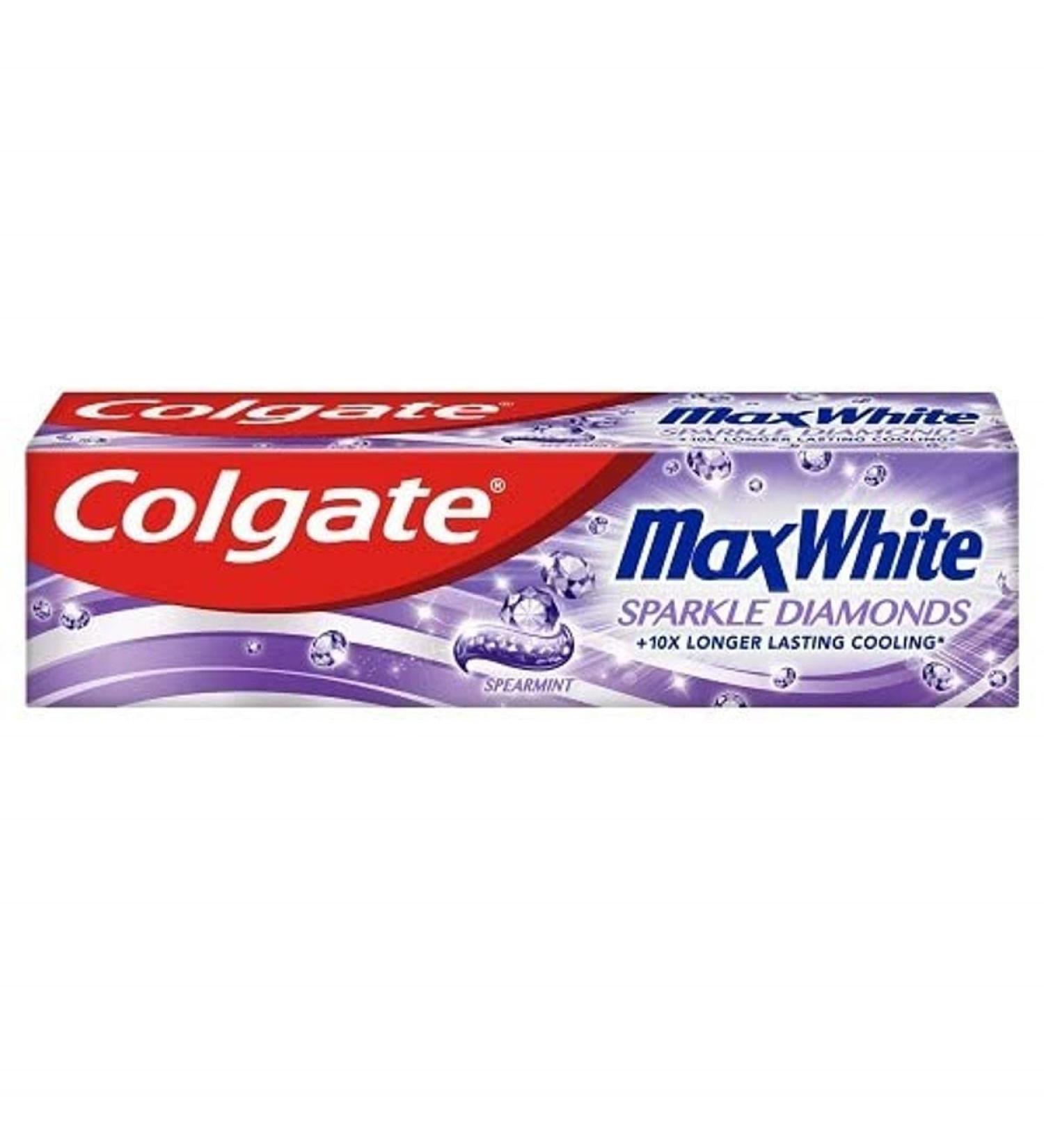 Colgate Max White Sparkle Diamonds Toothpaste 75ml | Teeth Whitening & Enamel Brightening Formula | Fights Cavities & Offers Long-Lasting Freshness - Buy Online on GoSupps.com