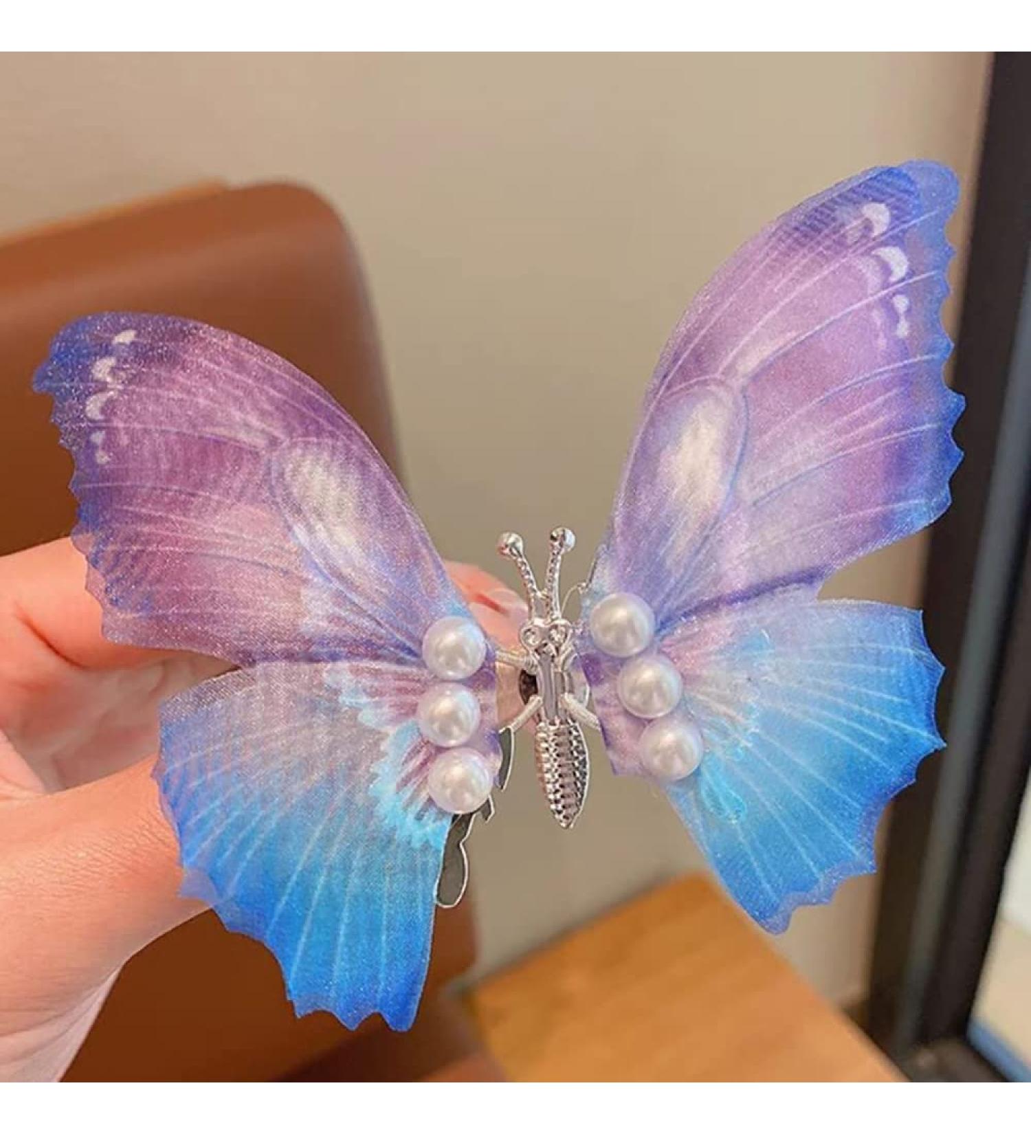 2023 New Large Gradient Moving Butterfly Hair Clips - 2 Pcs Set | Cute Sparkly Hair Accessories for Girls - Buy Online on GoSupps.com