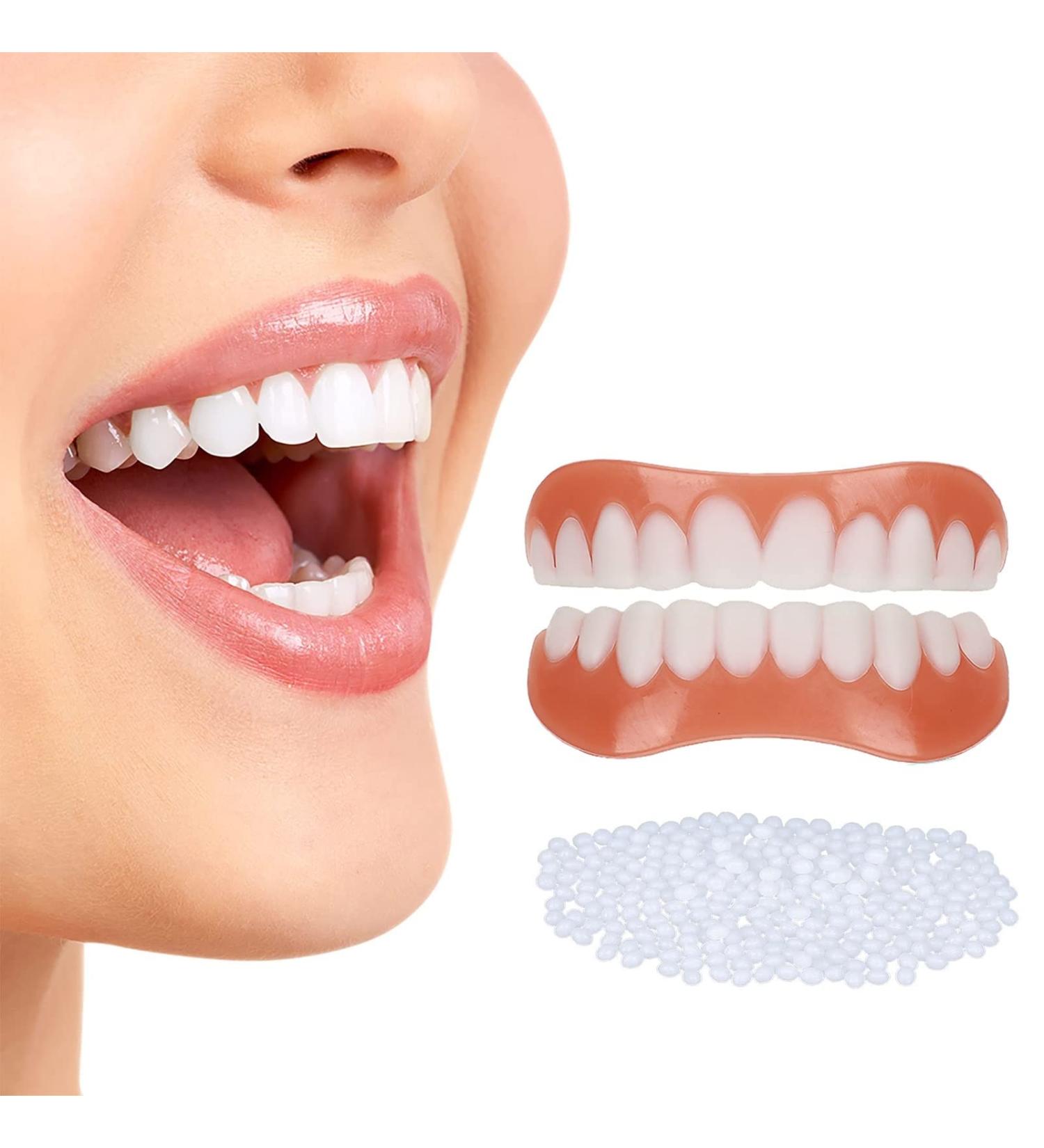 FCcassiel Fake Teeth - Comfort Upper & Lower Dentures for Men & Women | Regain Confident Smile with Veneer Dentures | Protect Your Teeth - Buy Online on GoSupps.com