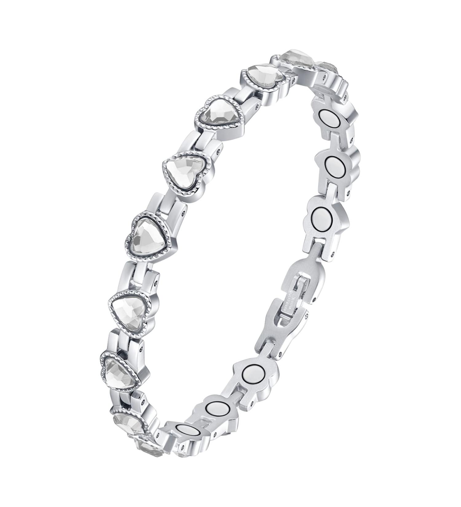 Buy JECANORI Magnetic Bracelet for Women - Stylish Titanium Steel with Glittering Heart & Zirconia - Includes Removal Tools & Gift Box - Buy Online on GoSupps.com