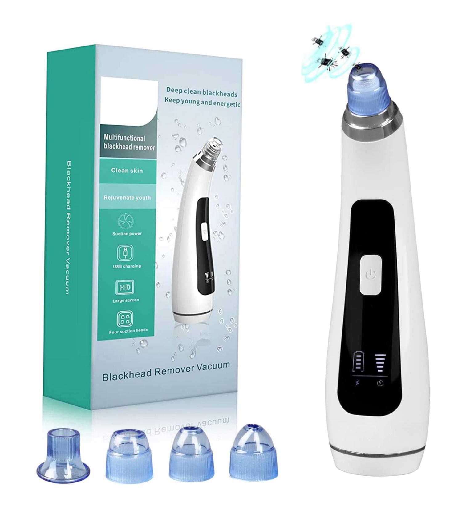 Blackhead Remover Vacuum - USB Rechargeable Acne & Comedone Extractor Tool with LED Display - Buy Online on GoSupps.com