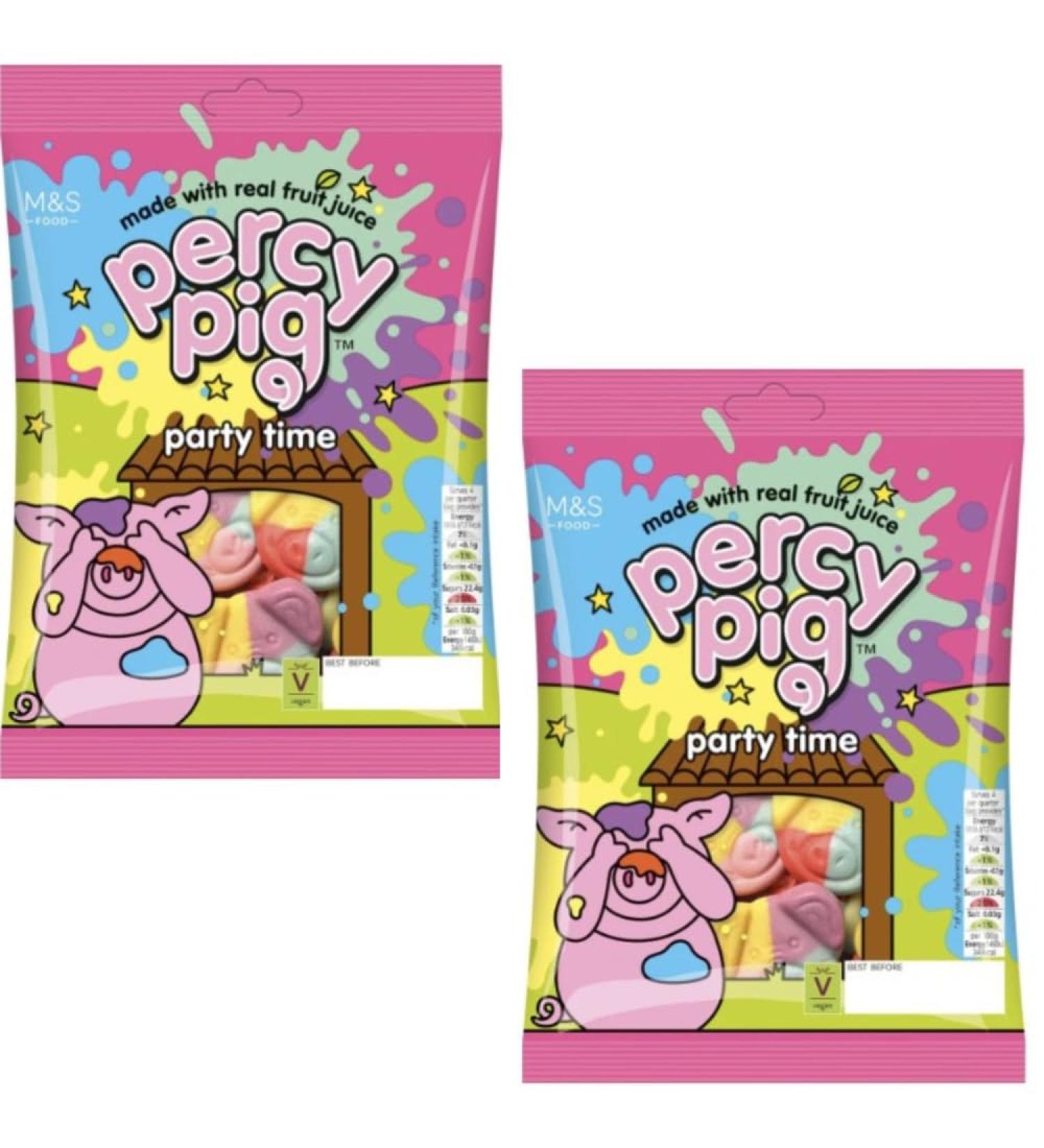 Percy Pig Party Time Fruit Gums Twin Pack - 2 x 150g | Deliciously Chewy & Irresistibly Fruity Treats