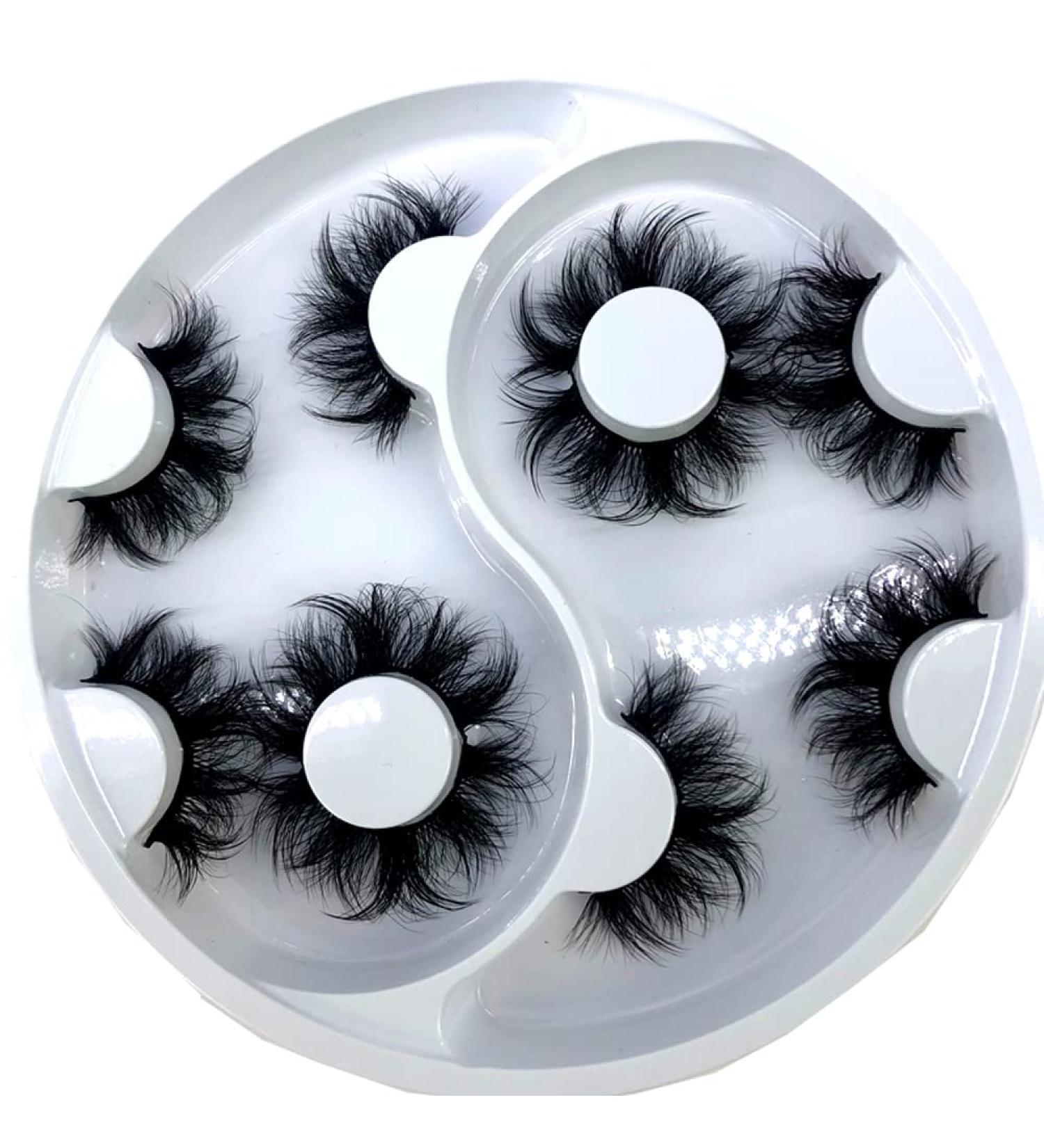 Fluffy 3D Faux Mink Lashes 25mm Long Natural Look False Eyelashes - 5 Pairs - Buy Online on GoSupps.com