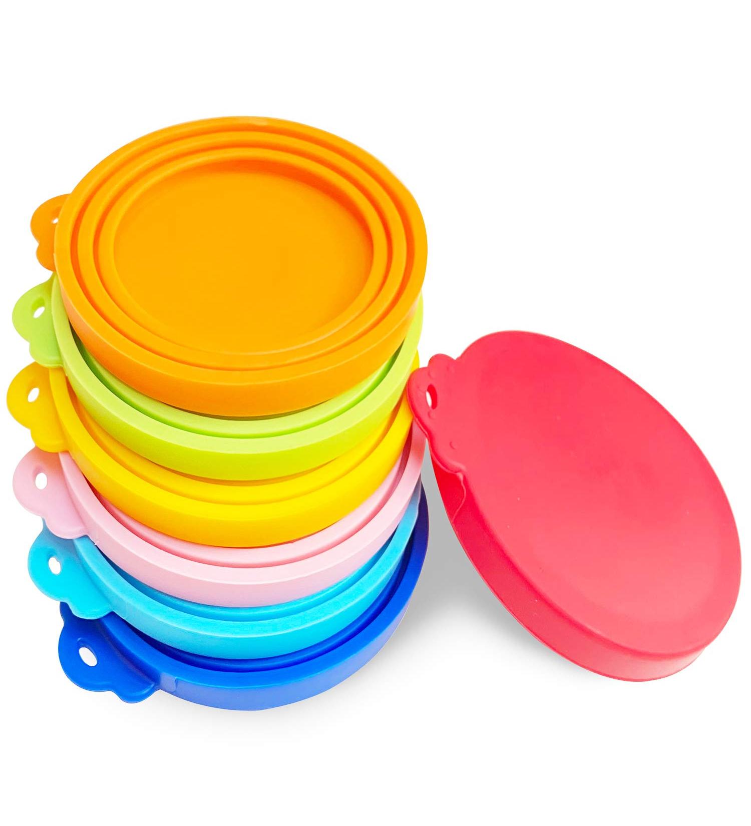 7 Pcs Silicone Pet Food Can Lid Covers - Fits All Standard Dog and Cat Cans - Buy Online on GoSupps.com