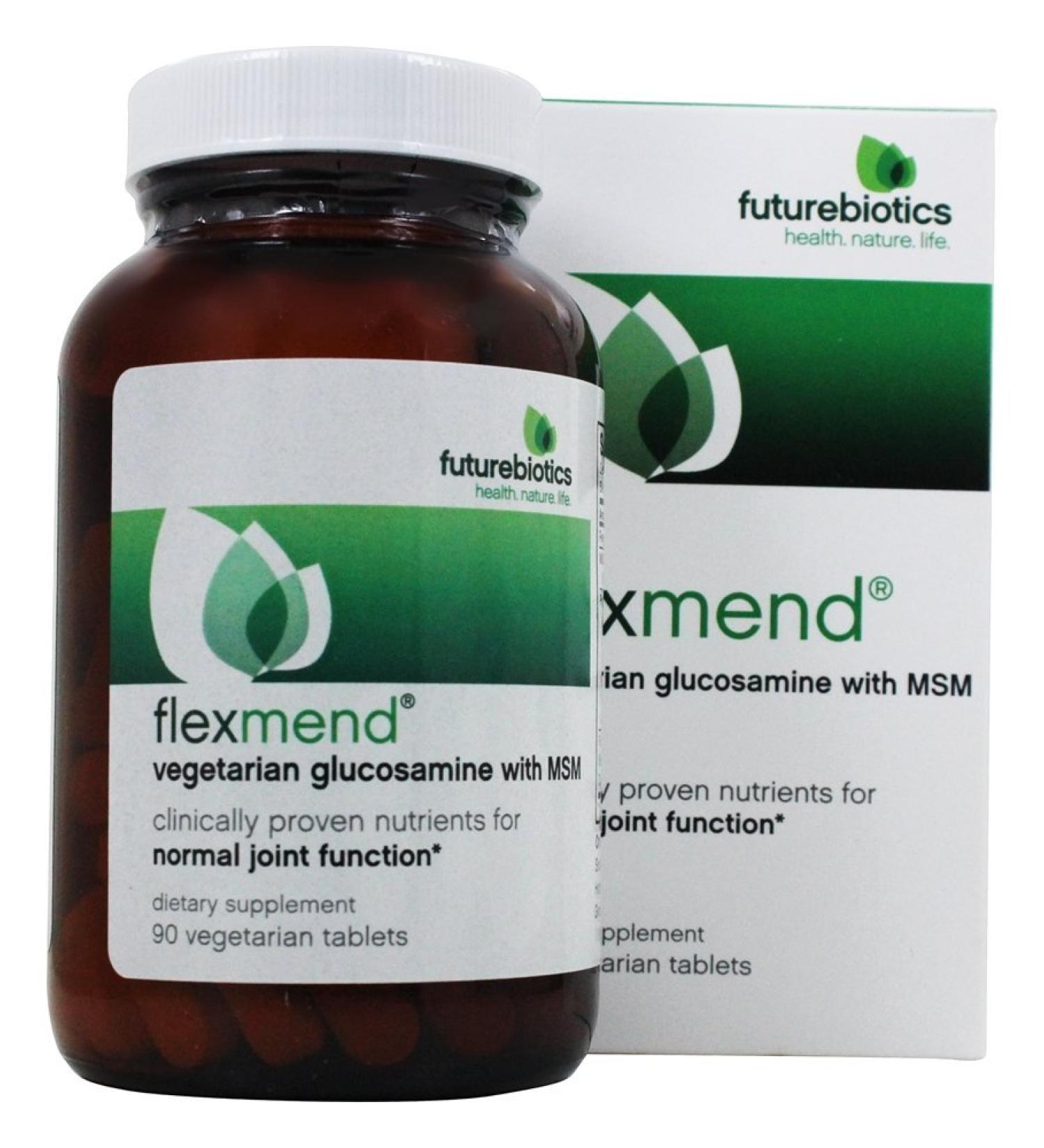 FutureBiotics FlexMend Glucosamine with MSM - 90 Vegetarian Tablets for Joint Health - Buy Online on GoSupps.com