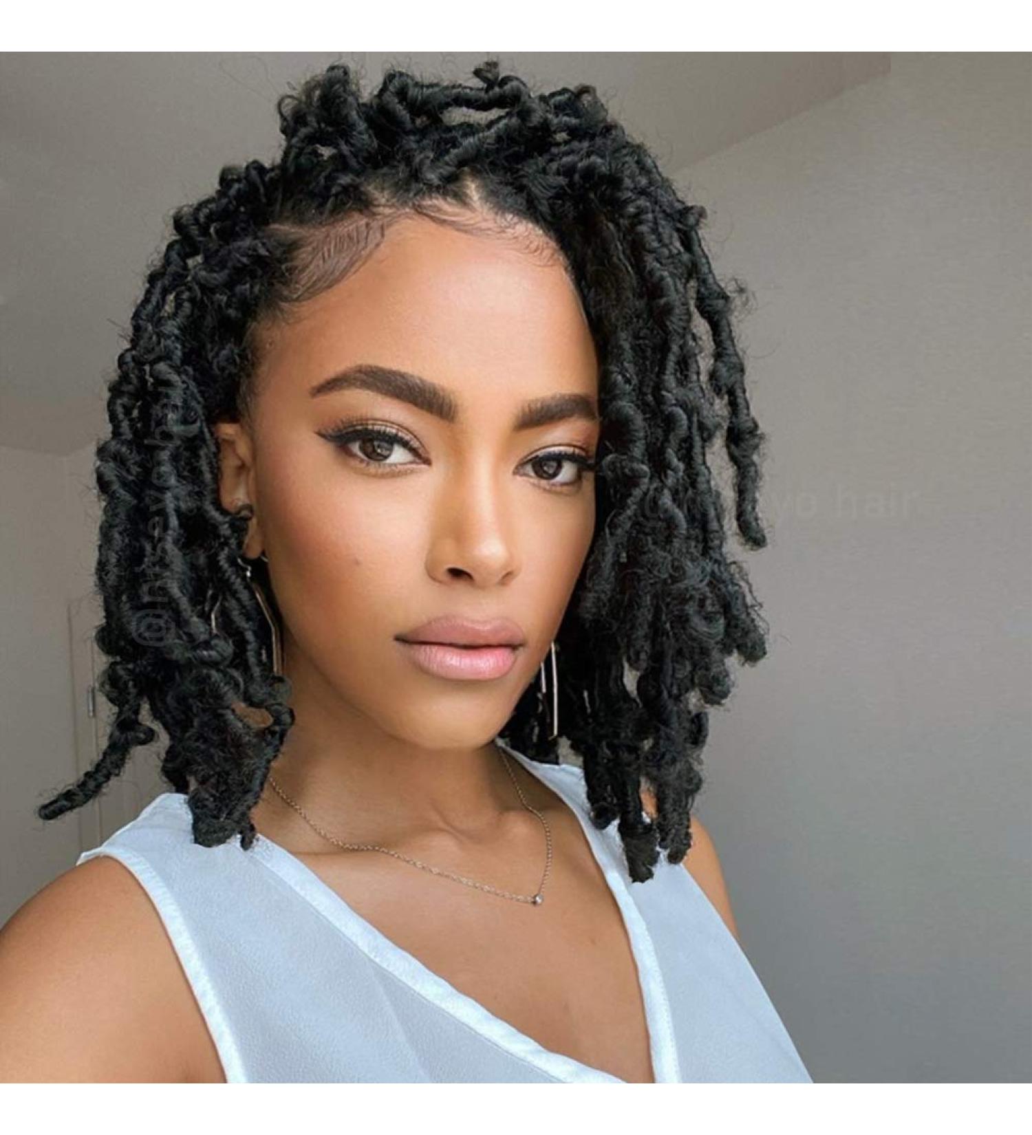 Niseyo 10 Inch Soft Butterfly Locs - 6 Packs Handmade Pre-Looped Faux Locs Crochet Braids (1B) - Buy Online on GoSupps.com
