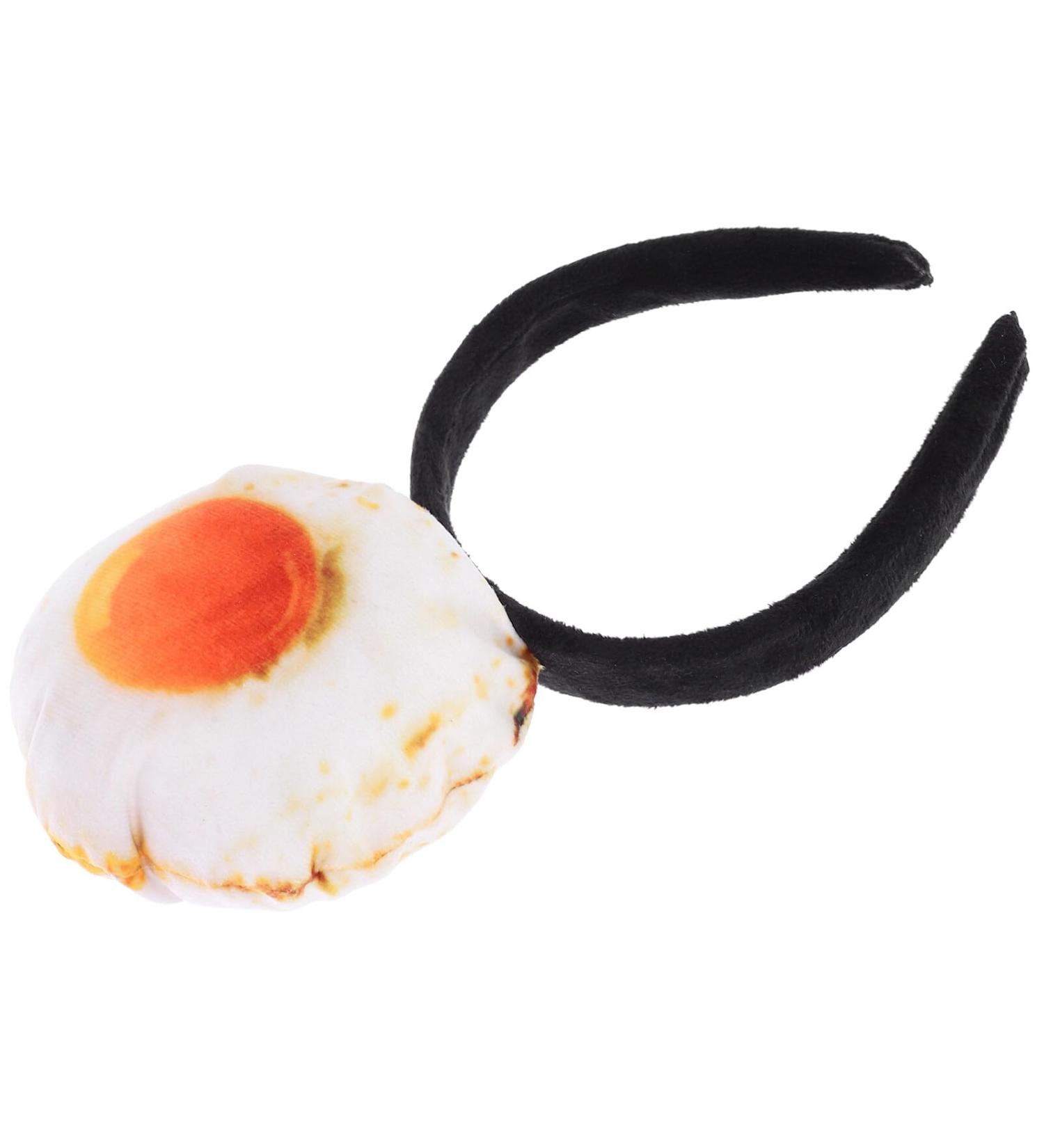 Luxshiny Funny Fried Egg Headband Novelty Food Hair Hoop with Plush Stuffed Omelet Egg for Holiday Party Dress Up Supplies - Buy Online on GoSupps.com